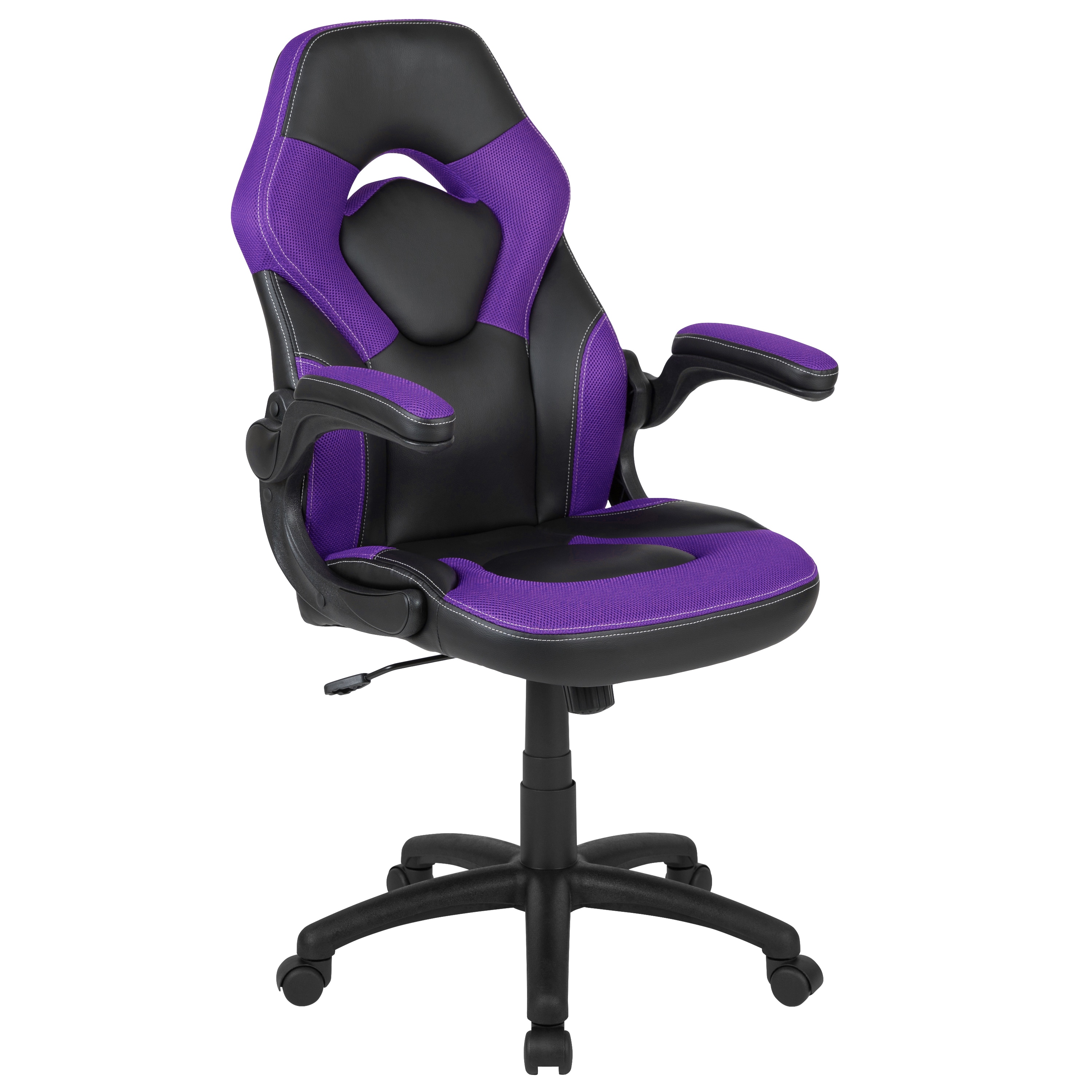 Flash Furniture 889142999430 X10 Purple Contemporary Adjustable Height Swivel Faux Leather Gaming Chair