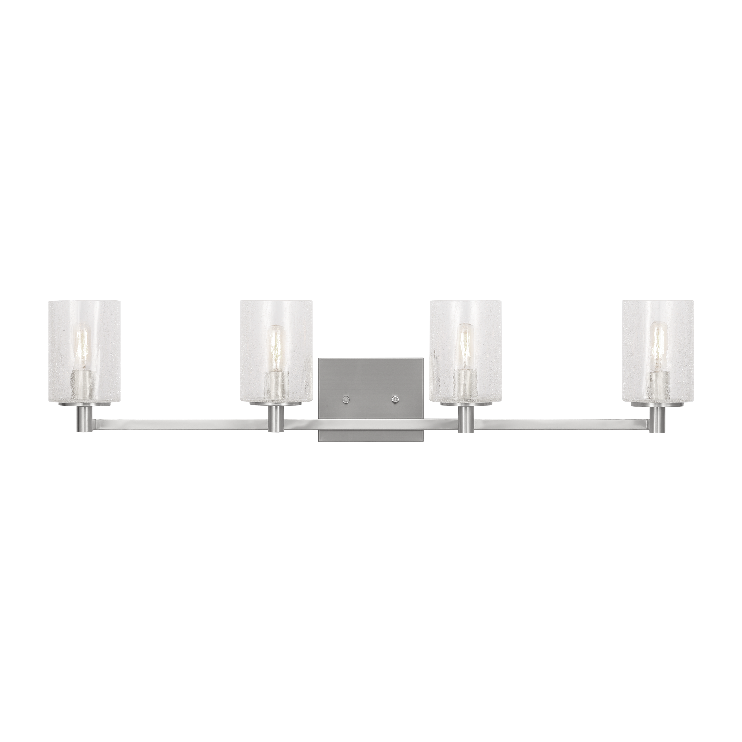 Generation Lighting GLV1034EN/BS Parker 35-in 4 -Light Brushed Steel Transitional Vanity light