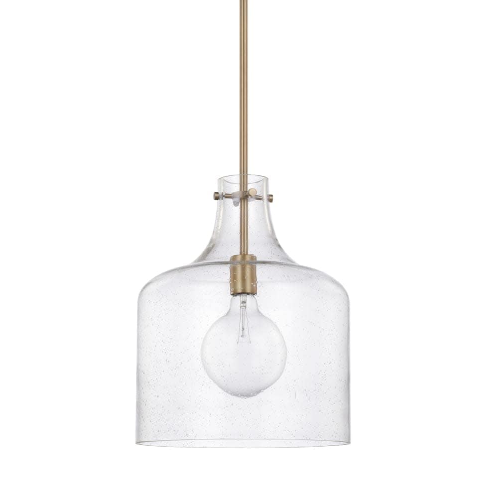 Capital Lighting  325712 Single Light 15 Inch Tall Pendant with Seedy Glass Shade