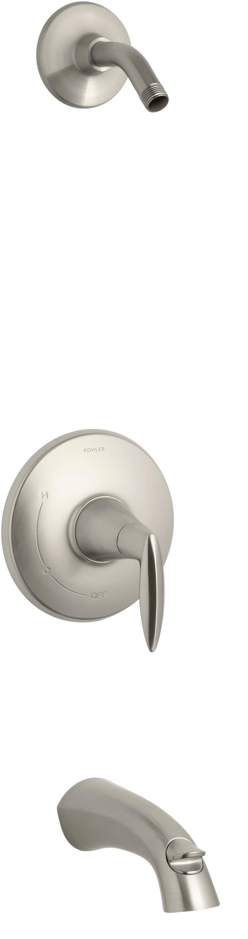 KOHLER TLS45104-4-BN Alteo Vibrant Brushed Nickel 1-handle Single function Bathtub and shower Faucet