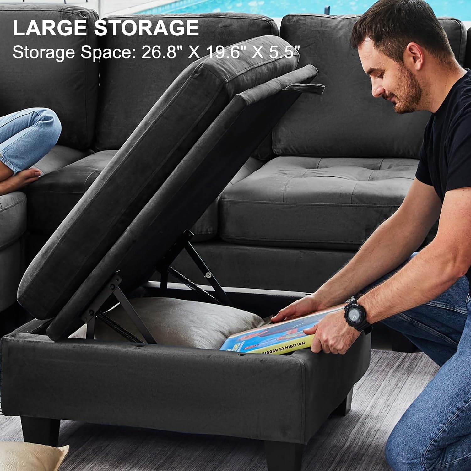 Belffin BF067-A2B2CD2E-GRAY futons - View #6