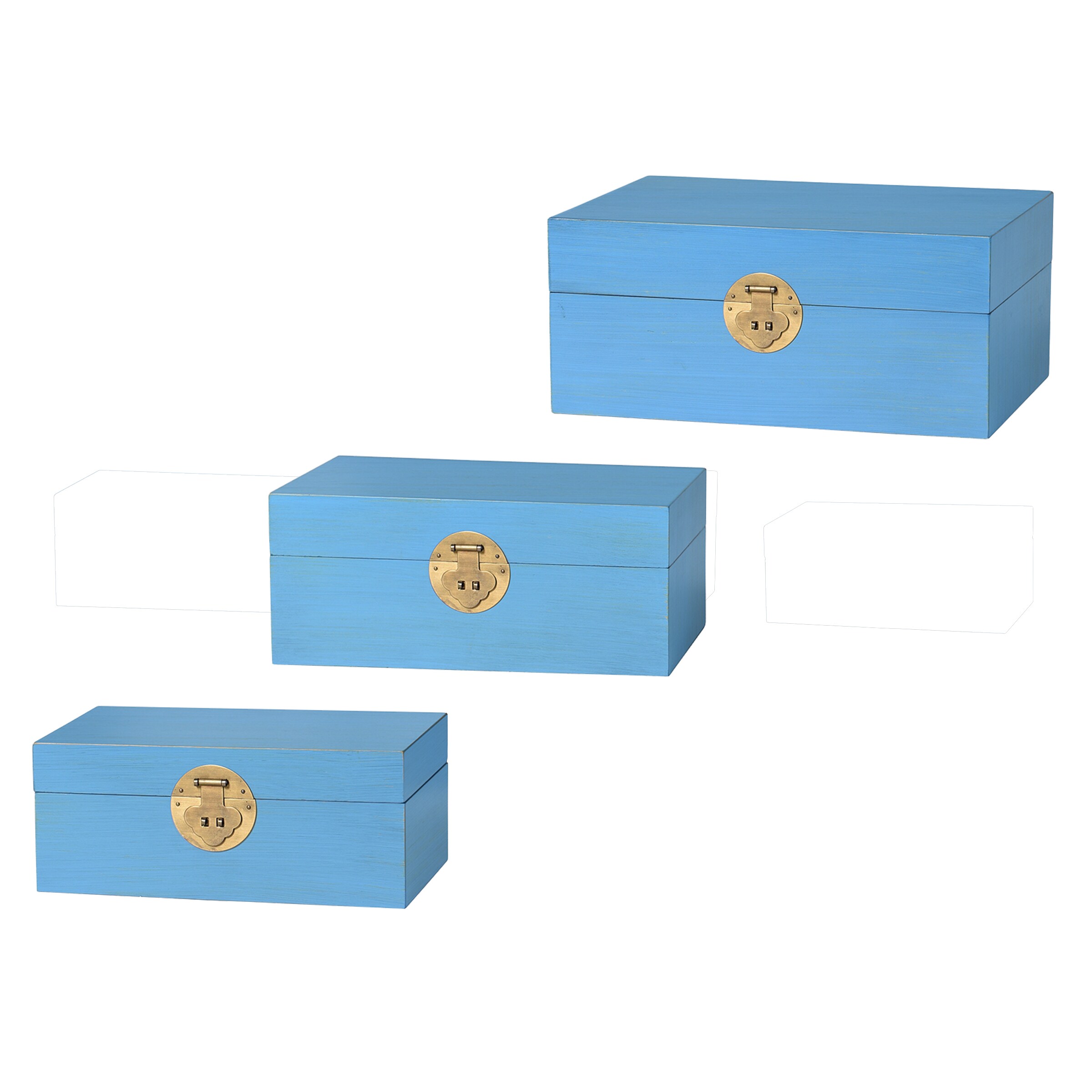 StyleCraft Home Collection DFA731194DS Blue Wood French Decorative box
