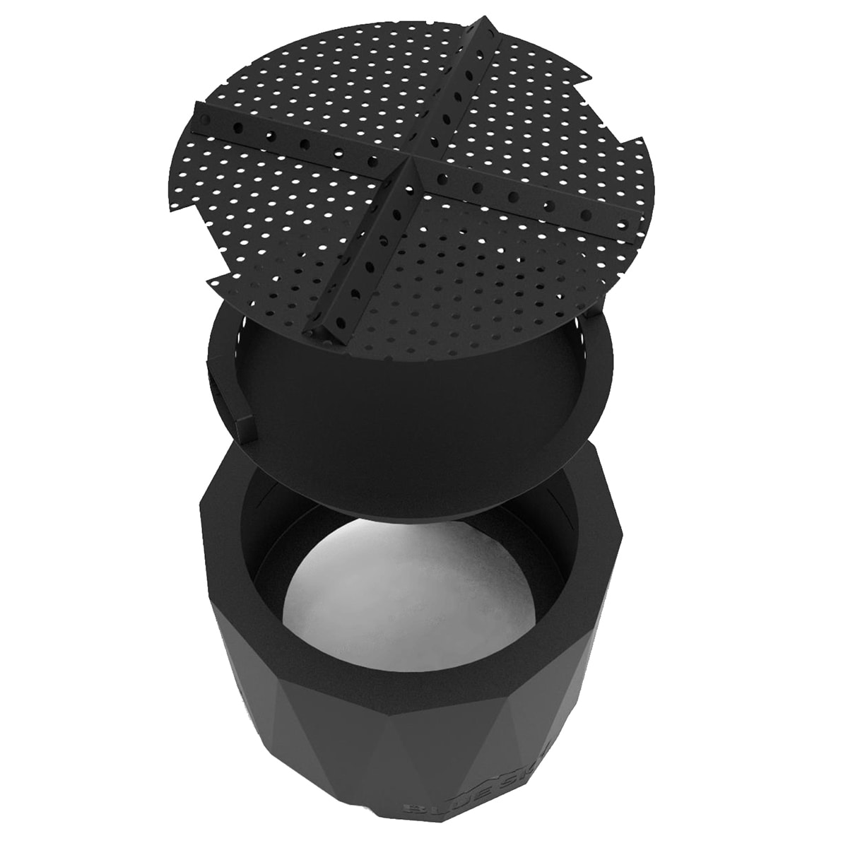 Black Powder-Coated Steel Smokeless Round Fire Pit