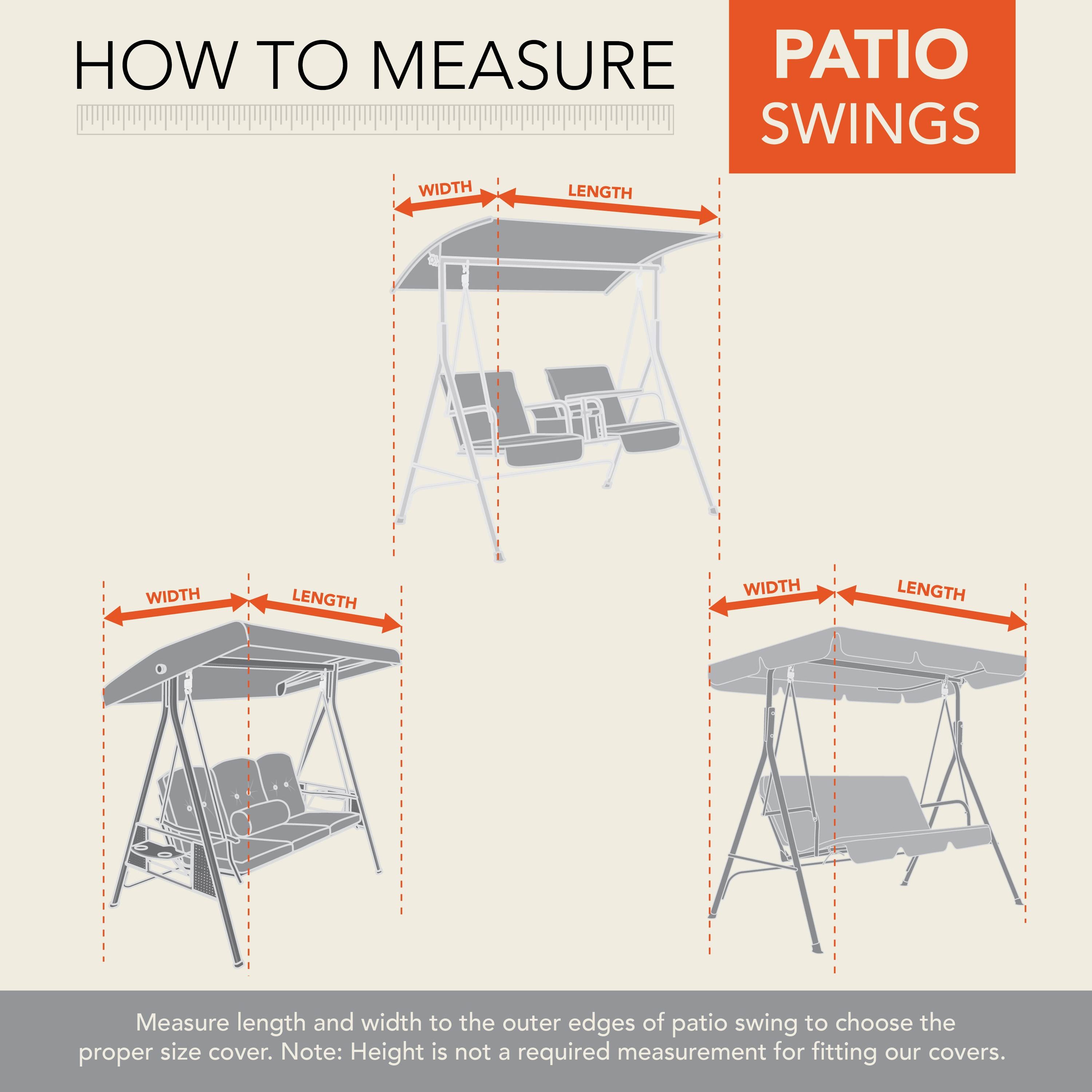 Beige Polyester 2-Seat Patio Canopy Swing Cover