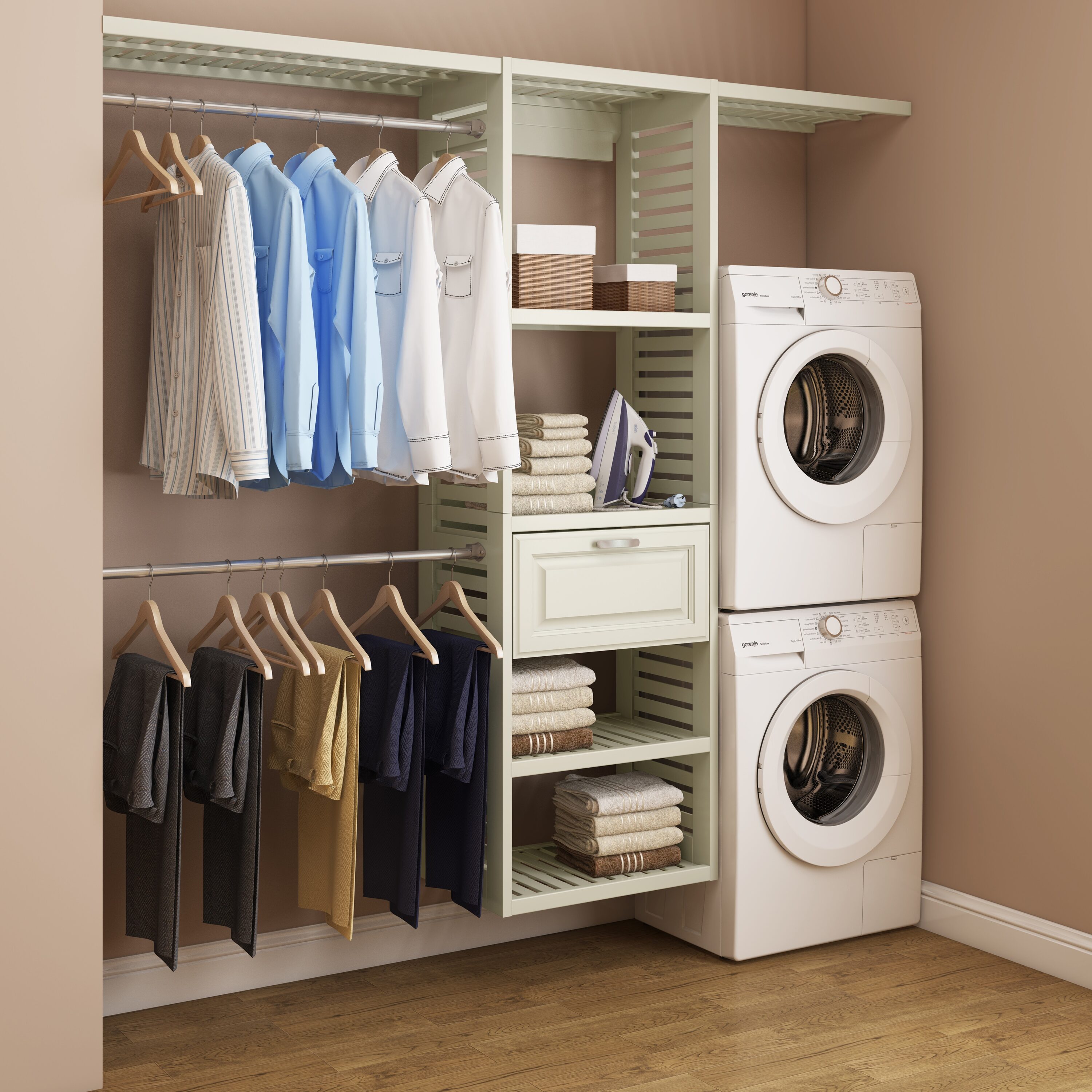 allen + roth Hartford 24in W x 16in D x 76in H White Ventilated Wood