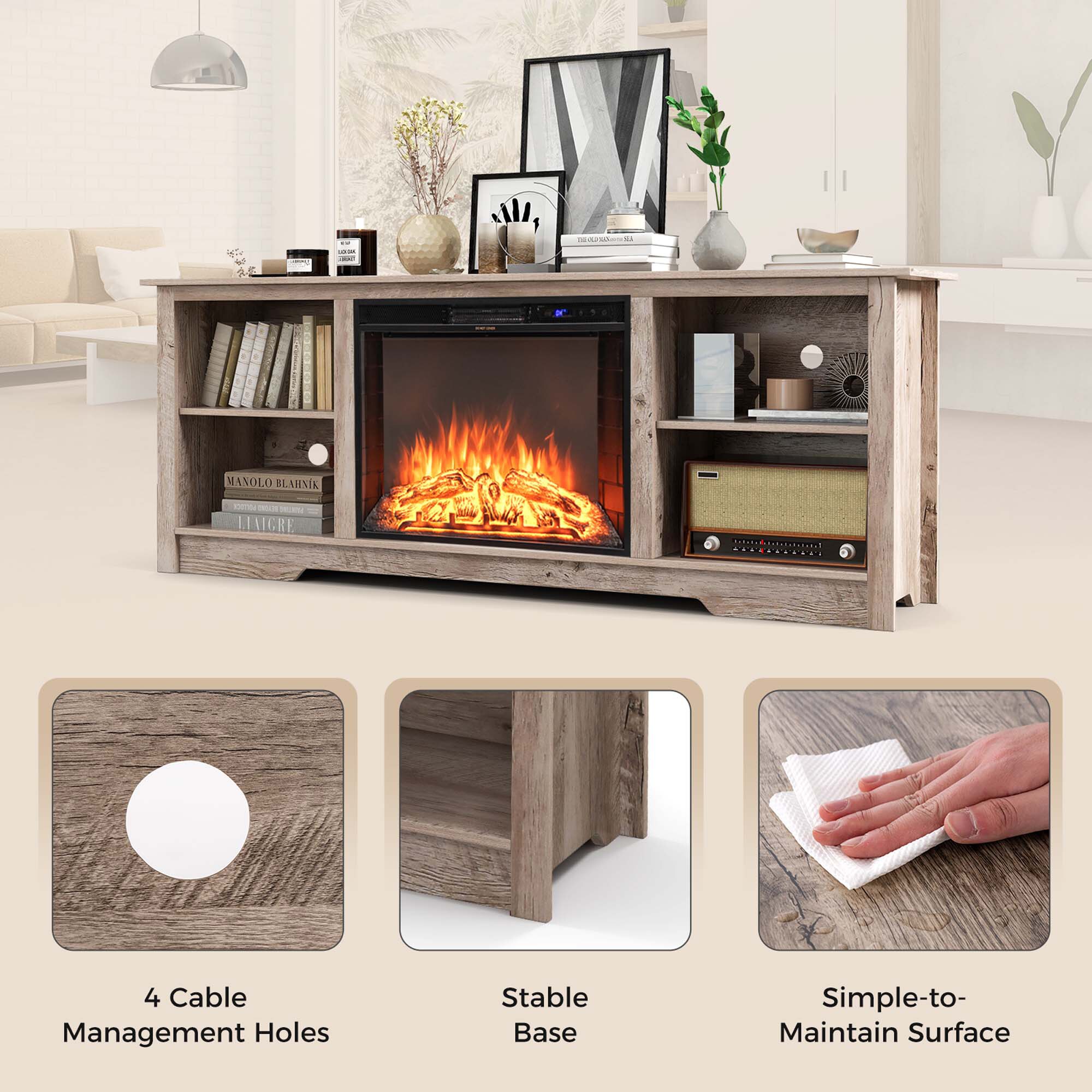 Costway HCST00948 Electric-Fireplaces - View #6