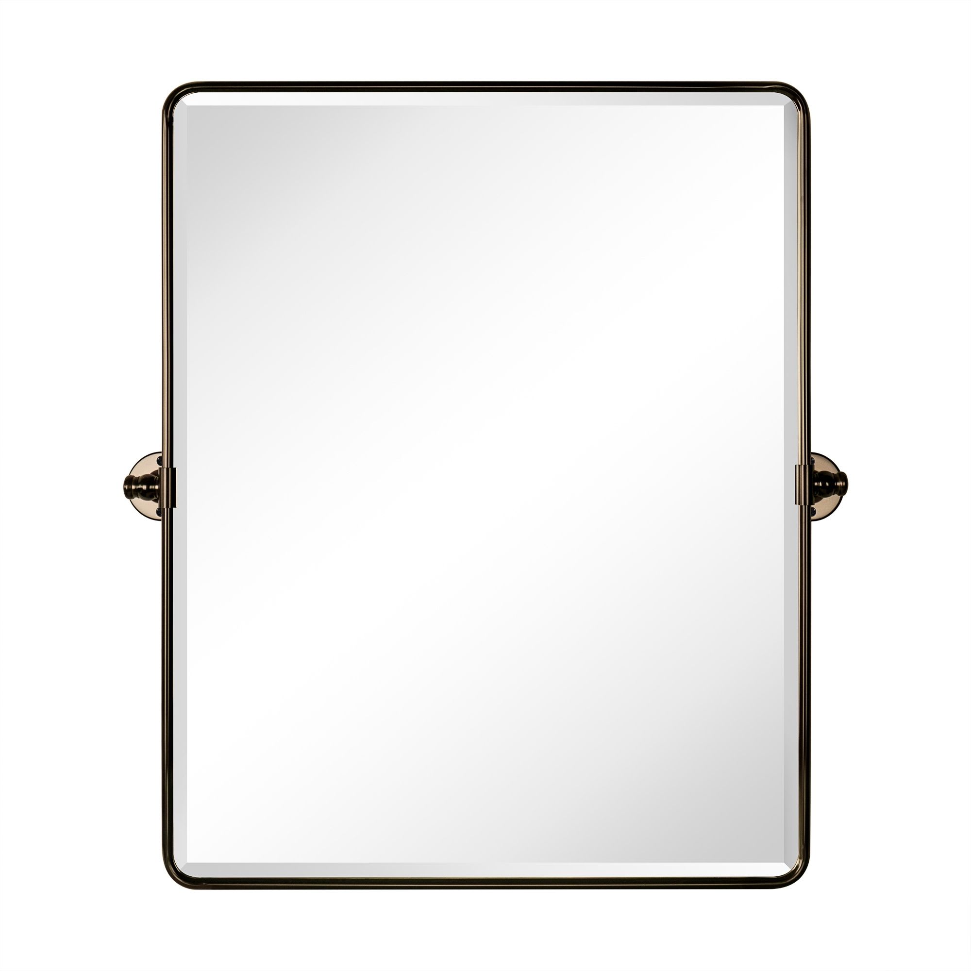 TEHOME Woodvale 24 in. W x 30 in. H Pivoting Rectangular Metal Framed Wall Mounted Bathroom Vanity Mirror (Oil Rubbed Bronze)