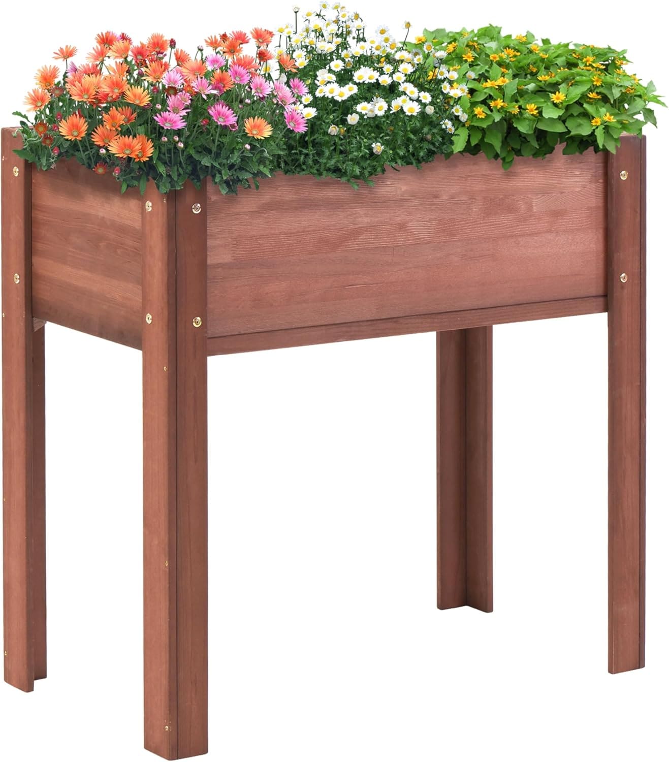 Runesay QCGABED04-13 16-in W x 31-in L x 30-in H Brown Wood Raised Planter Box