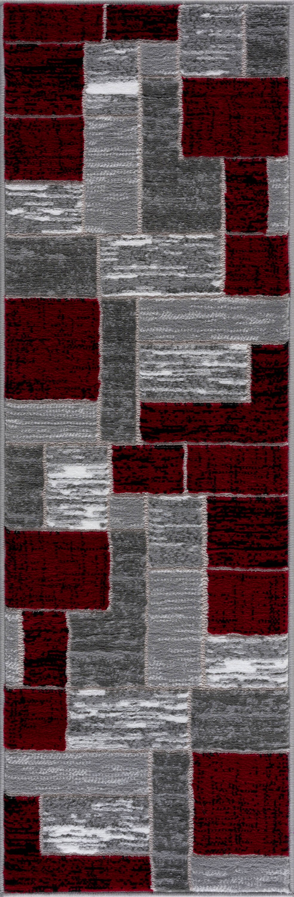 LBaiet SL973R26 RED Solana 2 x 6 (ft) Loomed Polypropylene Red Rectangular Indoor Geometric Runner rug
