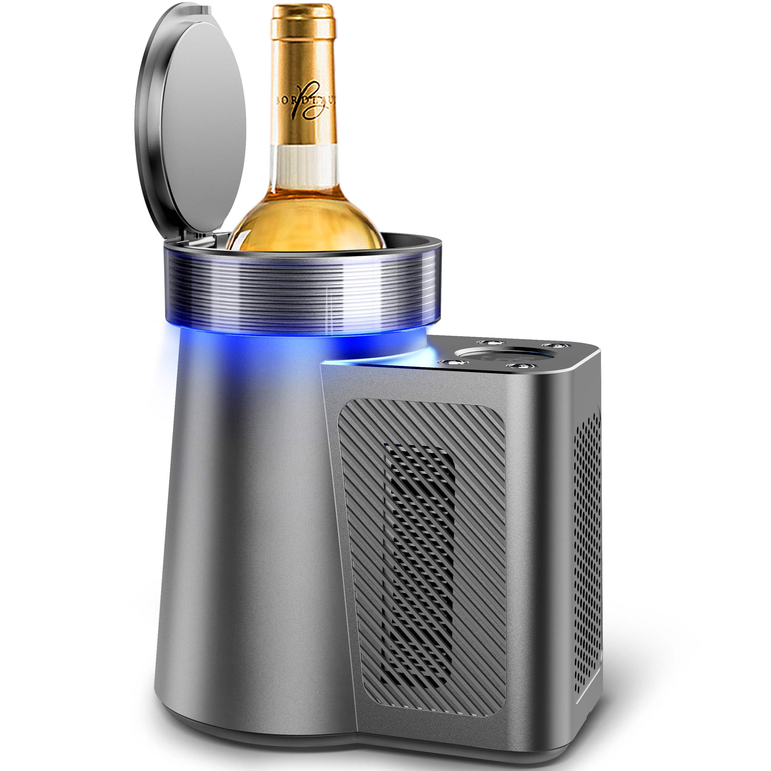 Yeego YEG-JC01-LS 5.9-in W 1 -Bottles Stainless steel Built-in/Freestanding Indoor Wine Cooler