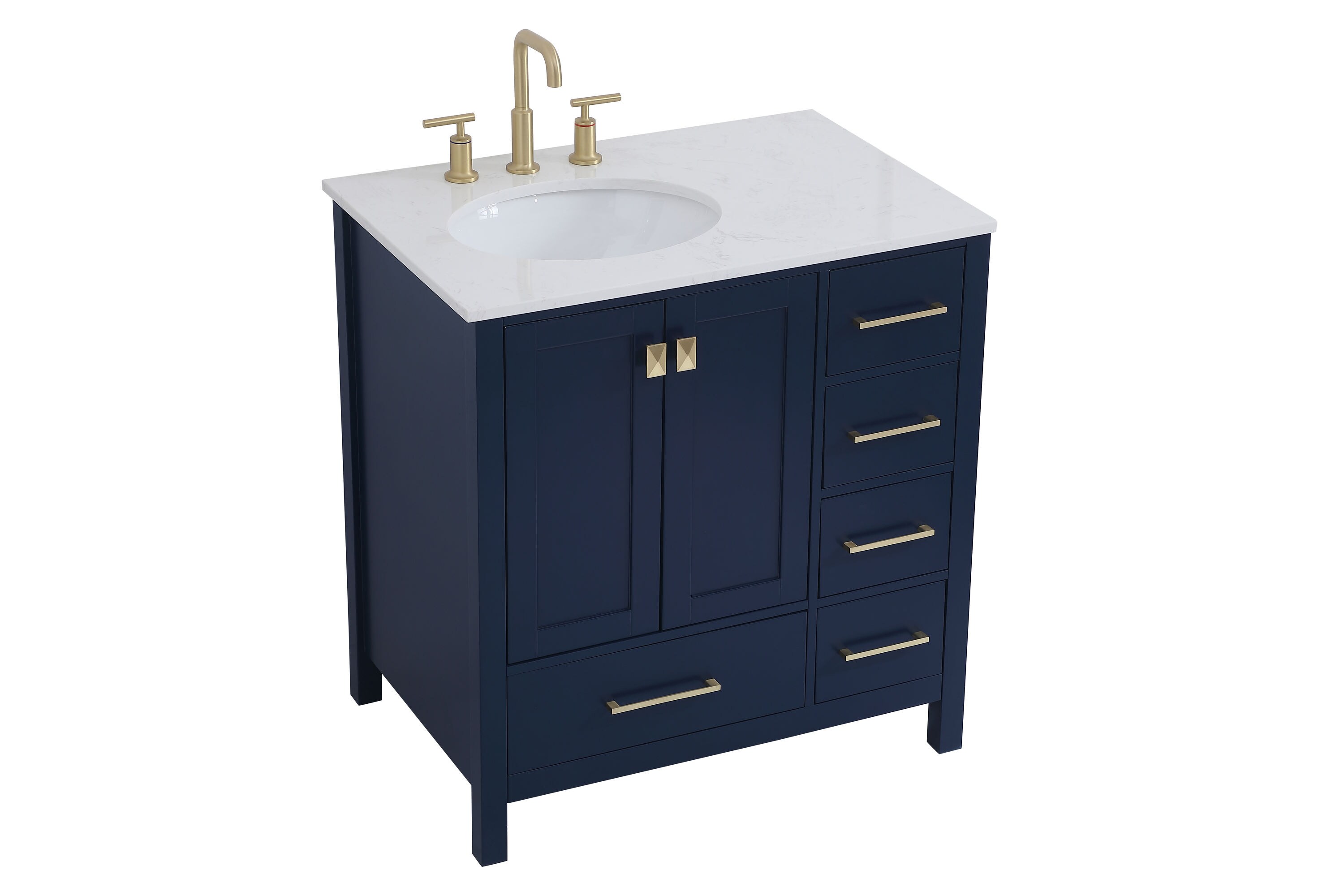 Elegant Decor First Impressions 32-in Blue Undermount Single Sink ...