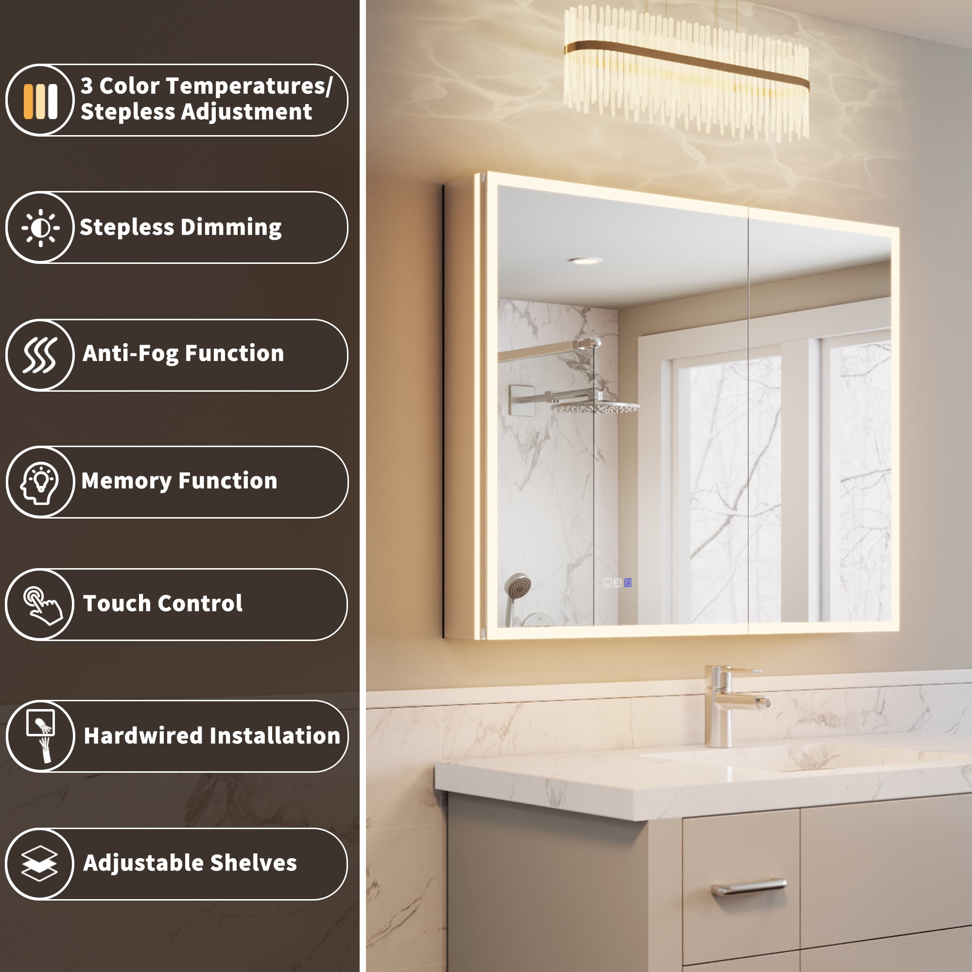 ExBrite MC5436V11TX Bathroom-Medicine-Cabinets - View #3