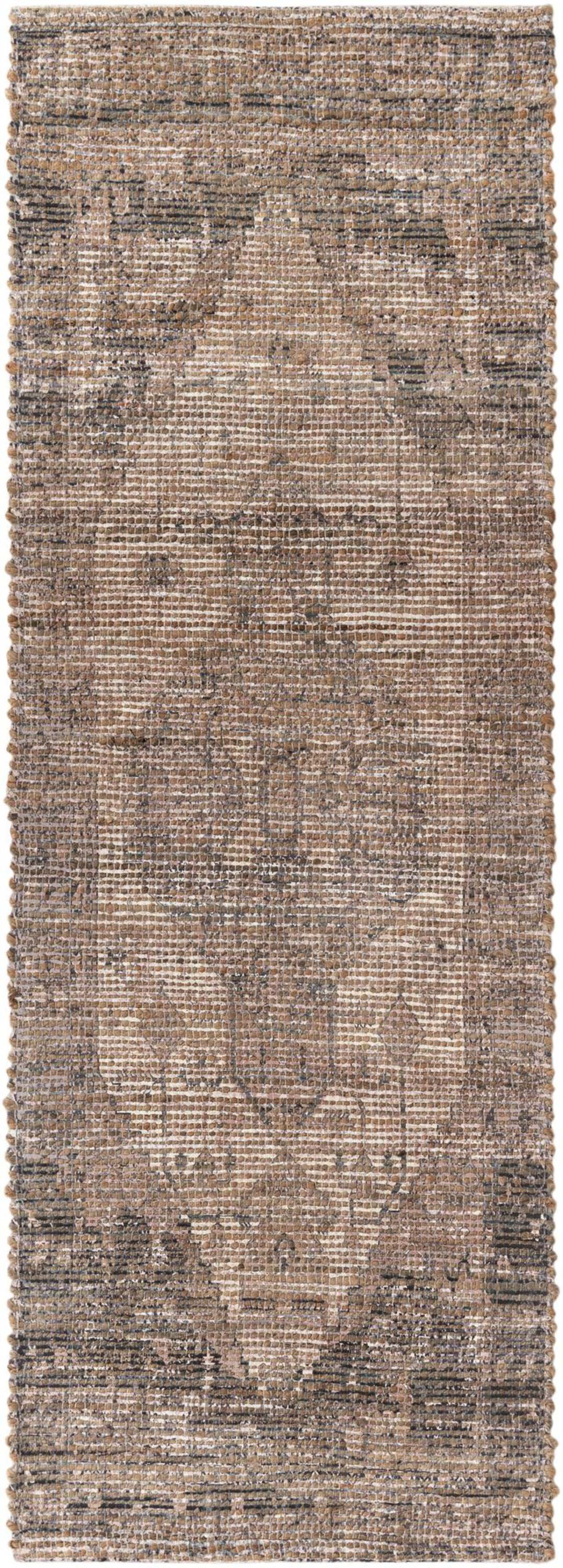 Elegant Natural Chenille Jute 2' 2" x 6' 1" Runner Rug - Handwoven & Reversible