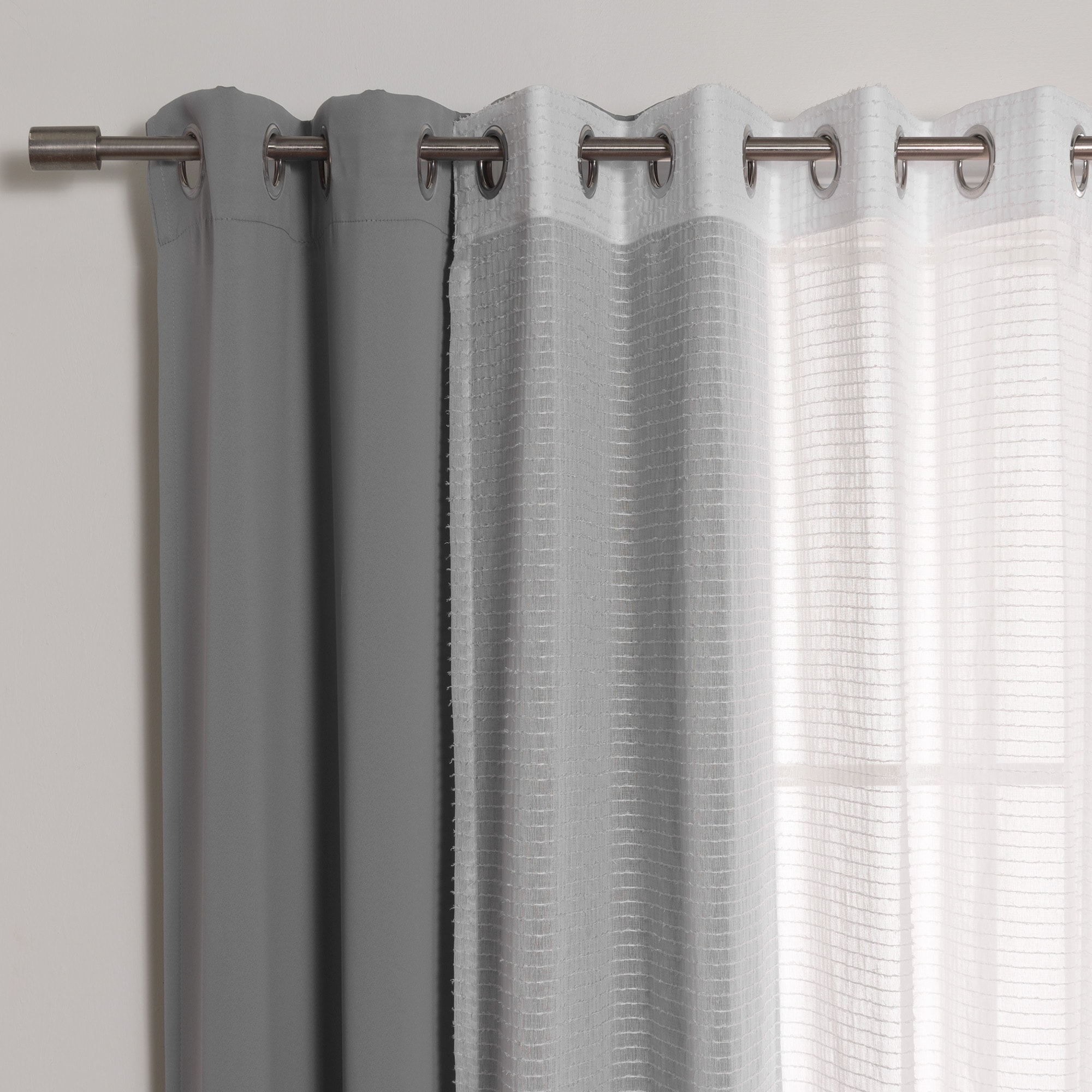Best Home Fashion MM-STRIPE-96-GREY curtains - View #2