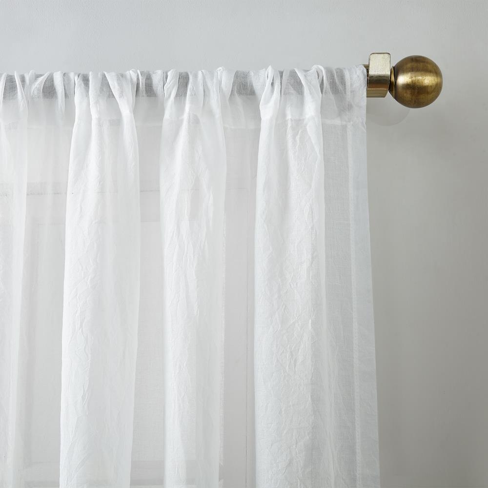 No. 918 108-in White Semi-sheer Rod Pocket Single Curtain Panel in the ...