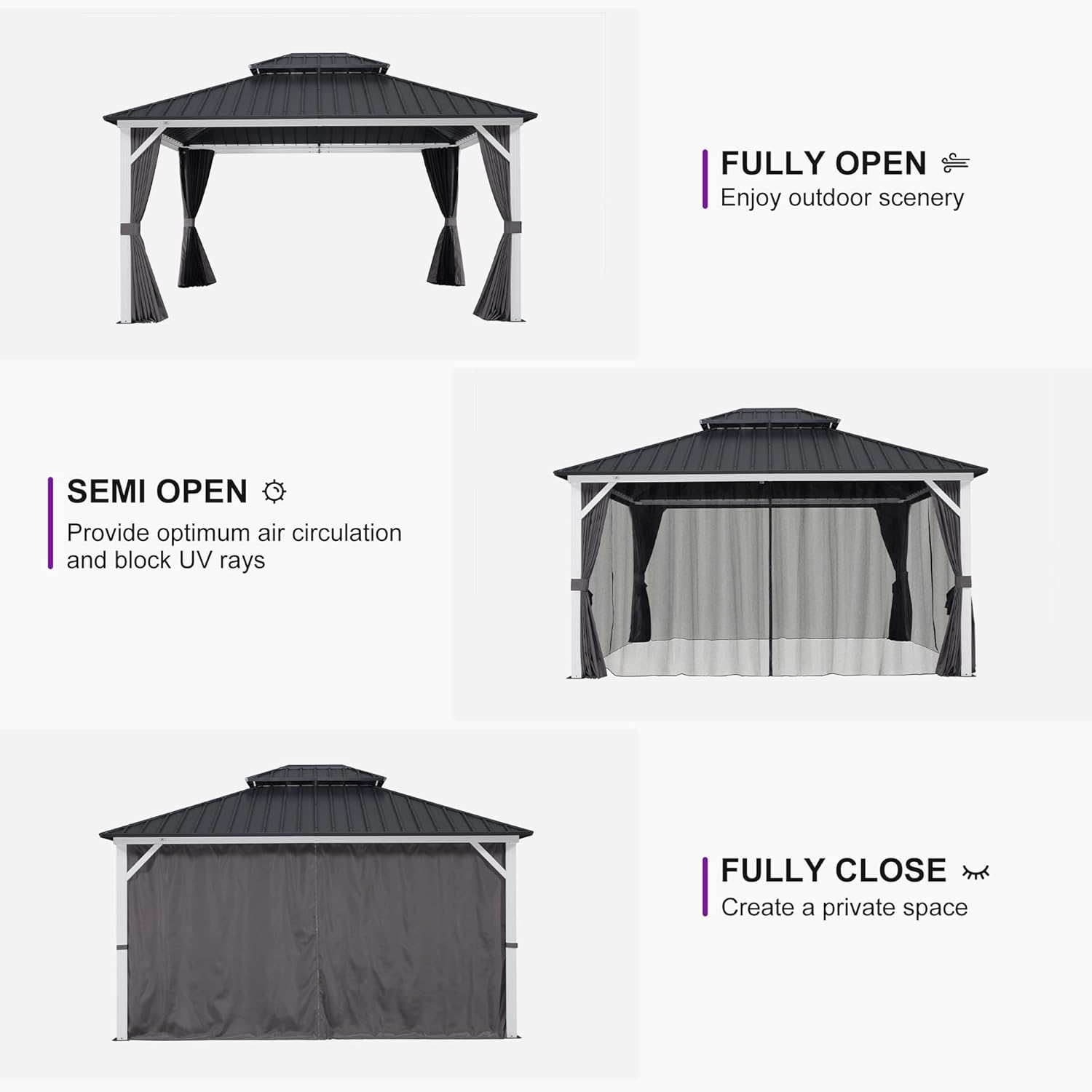 PURPLE LEAF LS02JJG1014 Wood-Resin-Gazebos - View #5