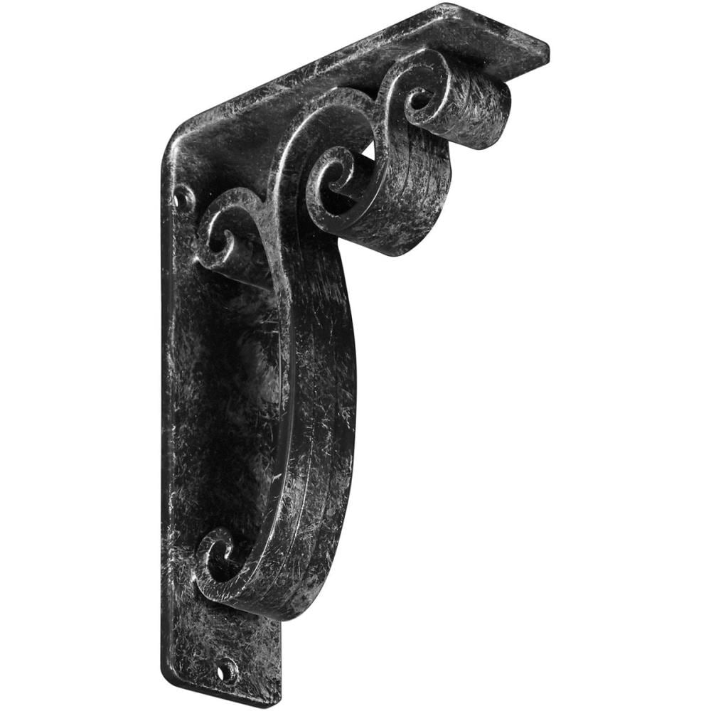 Ekena Millwork BKTM02X05X08TAVASV Avery 5.5-in x 2-in x 8-in Gray Wrought iron Mounting bracket