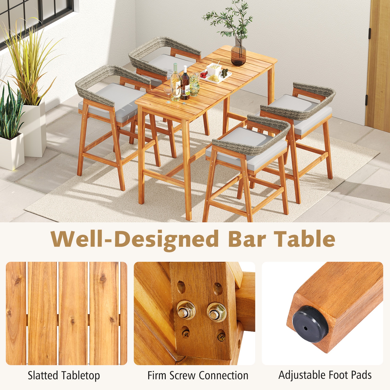 Forclover HYFE-73222GR4 Patio-Dining-Sets - View #6