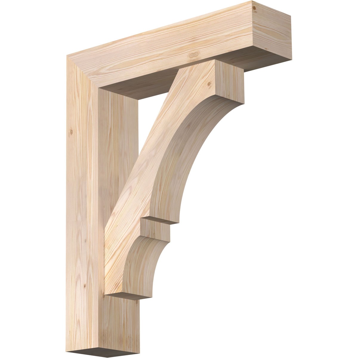 Ekena Millwork 1462188 Balboa Block Smooth Bracket with Offset Brace 7-1/2-in x 30-in x 38-in Douglas fir Brown Wood Standard bracket