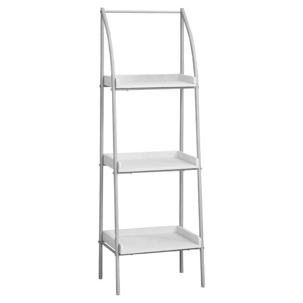 HomeRoots Jasmine White Metal 3-Shelf Bookcase (12-in W x 48-in H x 16 ...