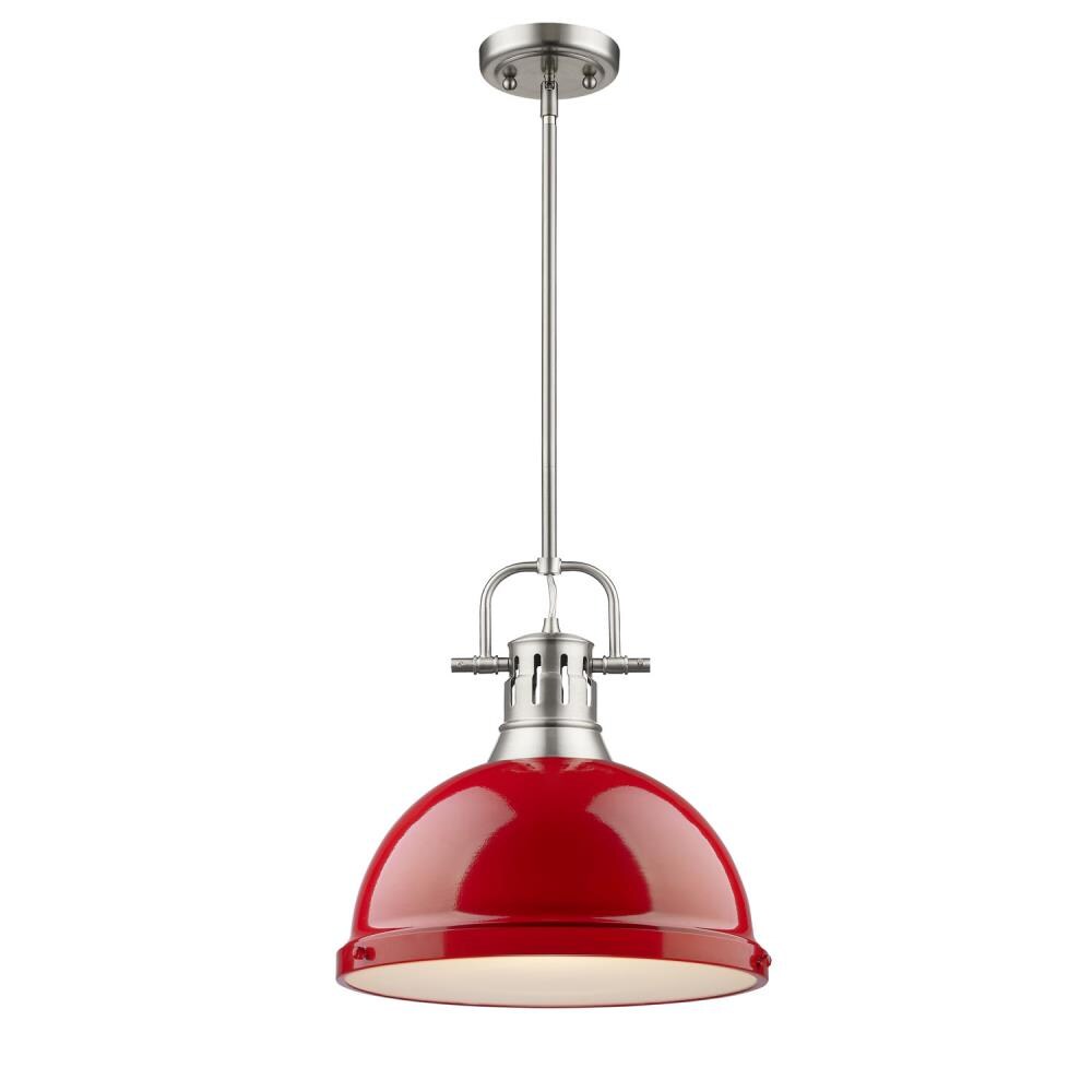 Golden Lighting 3604-L PW-RD Duncan 1 -Light Pewter Transitional Dome Medium Hanging Pendant light