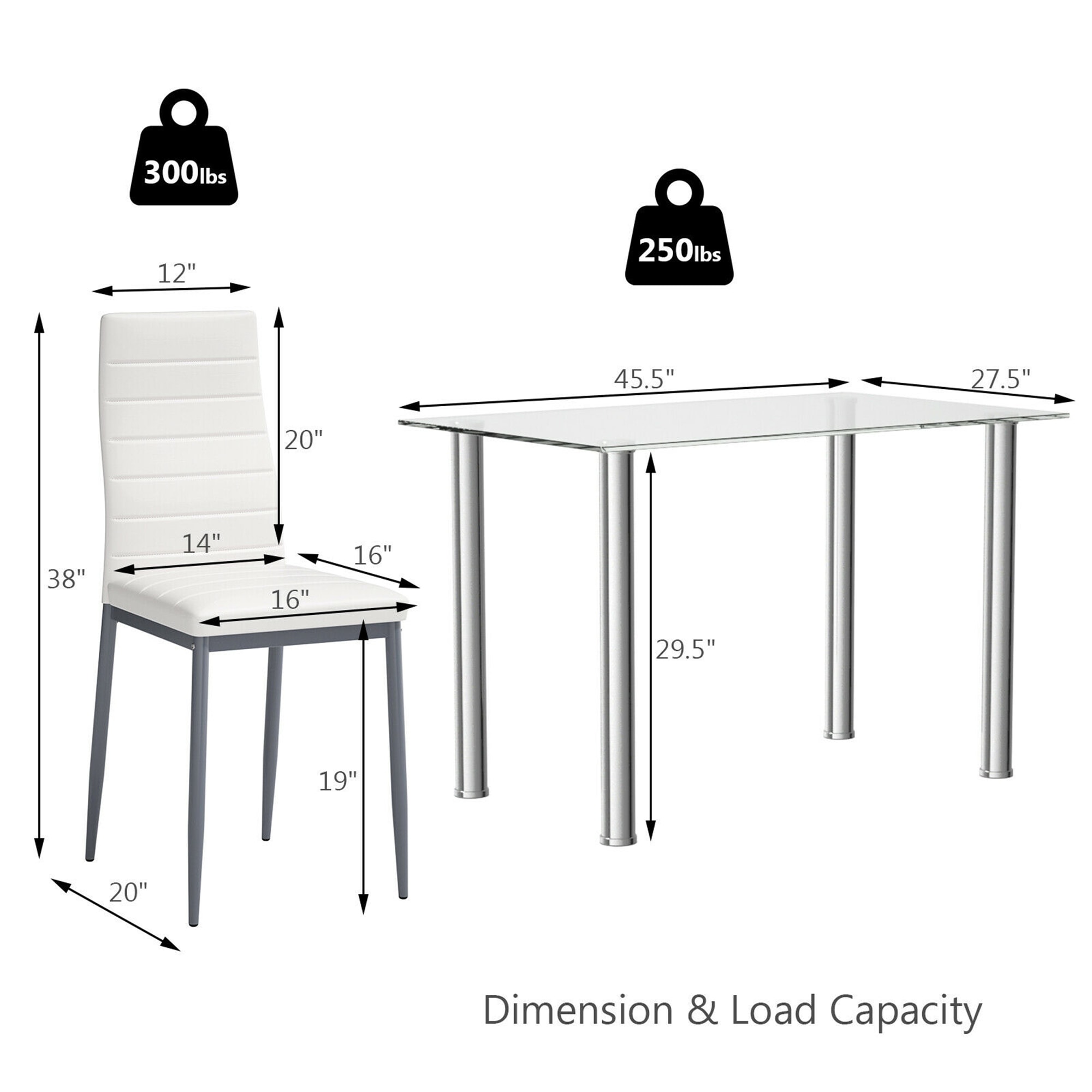 Costway Costway White Contemporary/Modern Dining Room Set with ...