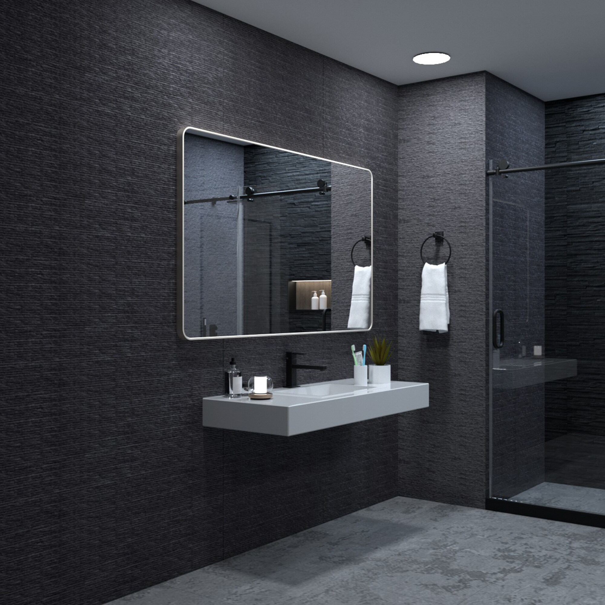 ExBrite FUBM6036BN Framed-Bath-Mirrors - View #9