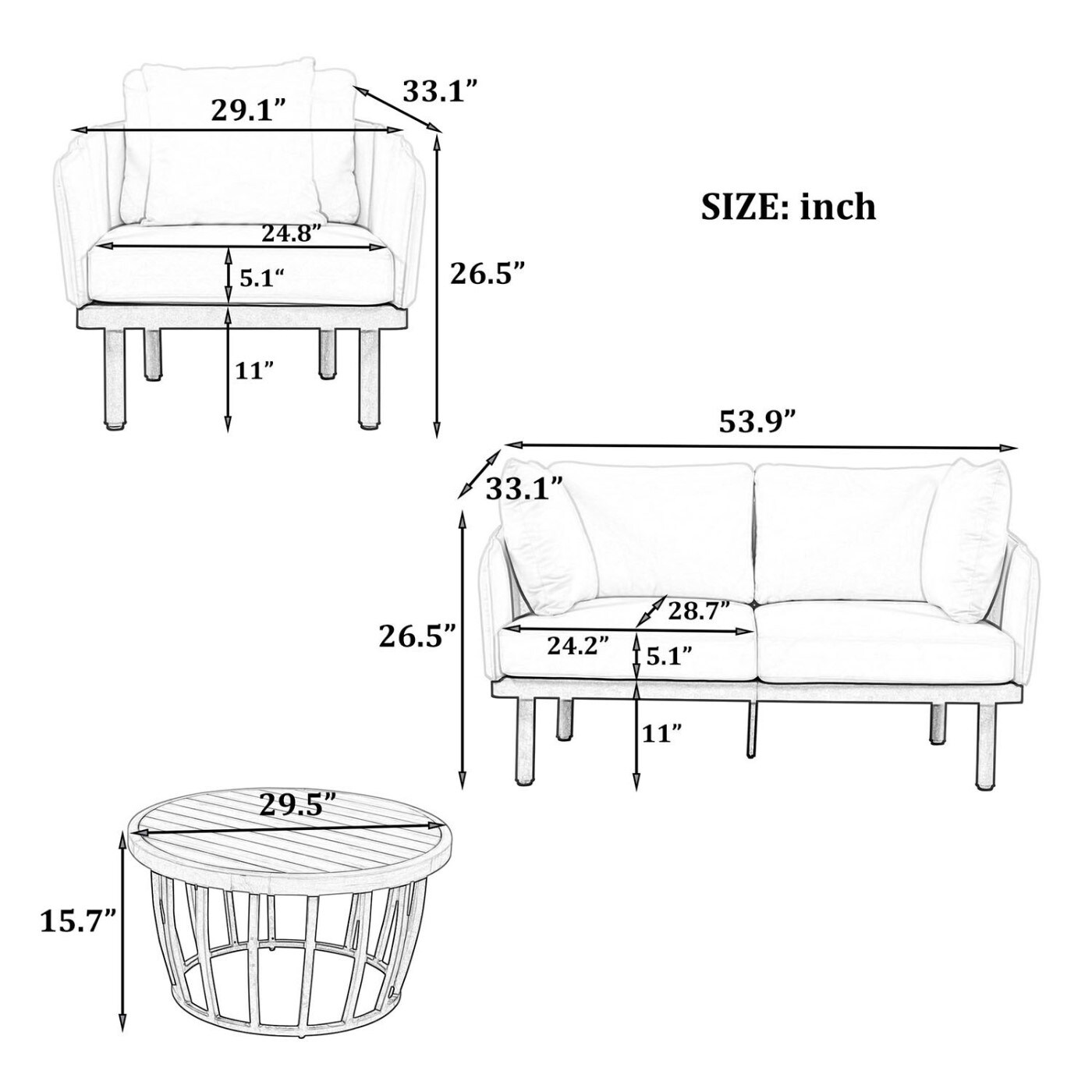 Mondawe MA-TPSH202WH Patio-Conversation-Sets - View #11
