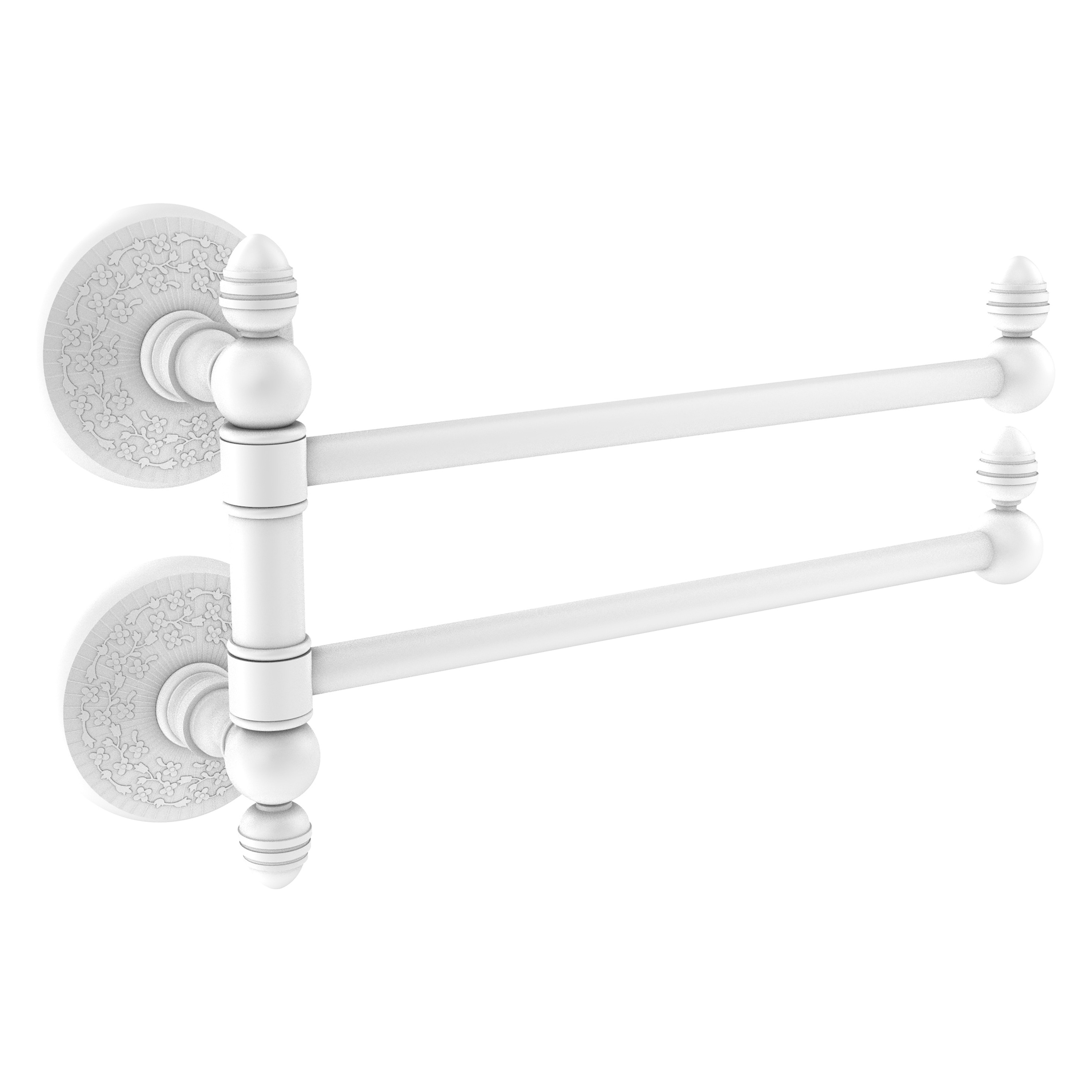 Allied Brass MC-GTB-2-WHM Monte Carlo 12-in double Matte White Wall mount Double Towel Bar