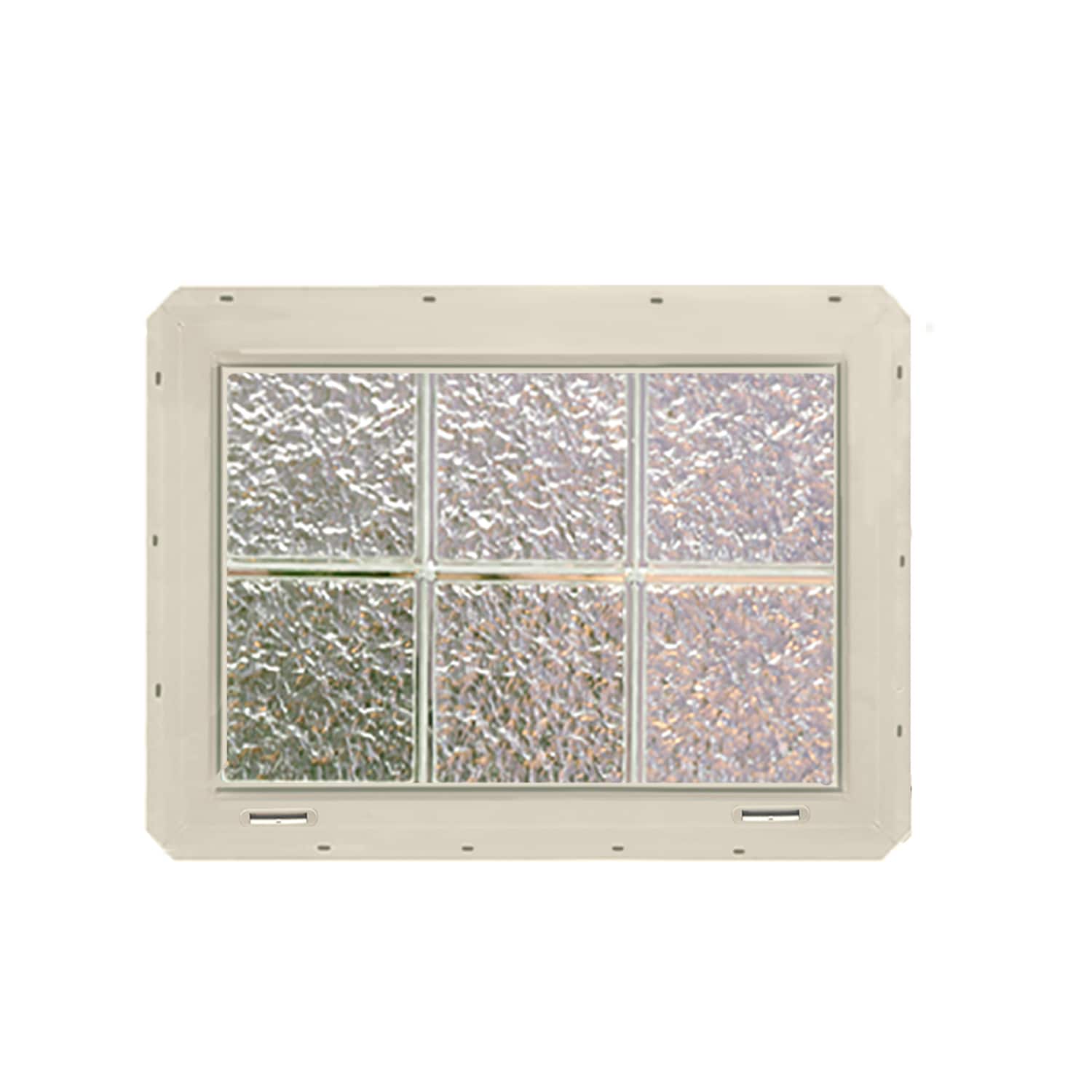 CrystaLok CL2416SISAL Ice Glass 24-1/4-in x 16-3/4-in Vinyl New construction Glass Block Window