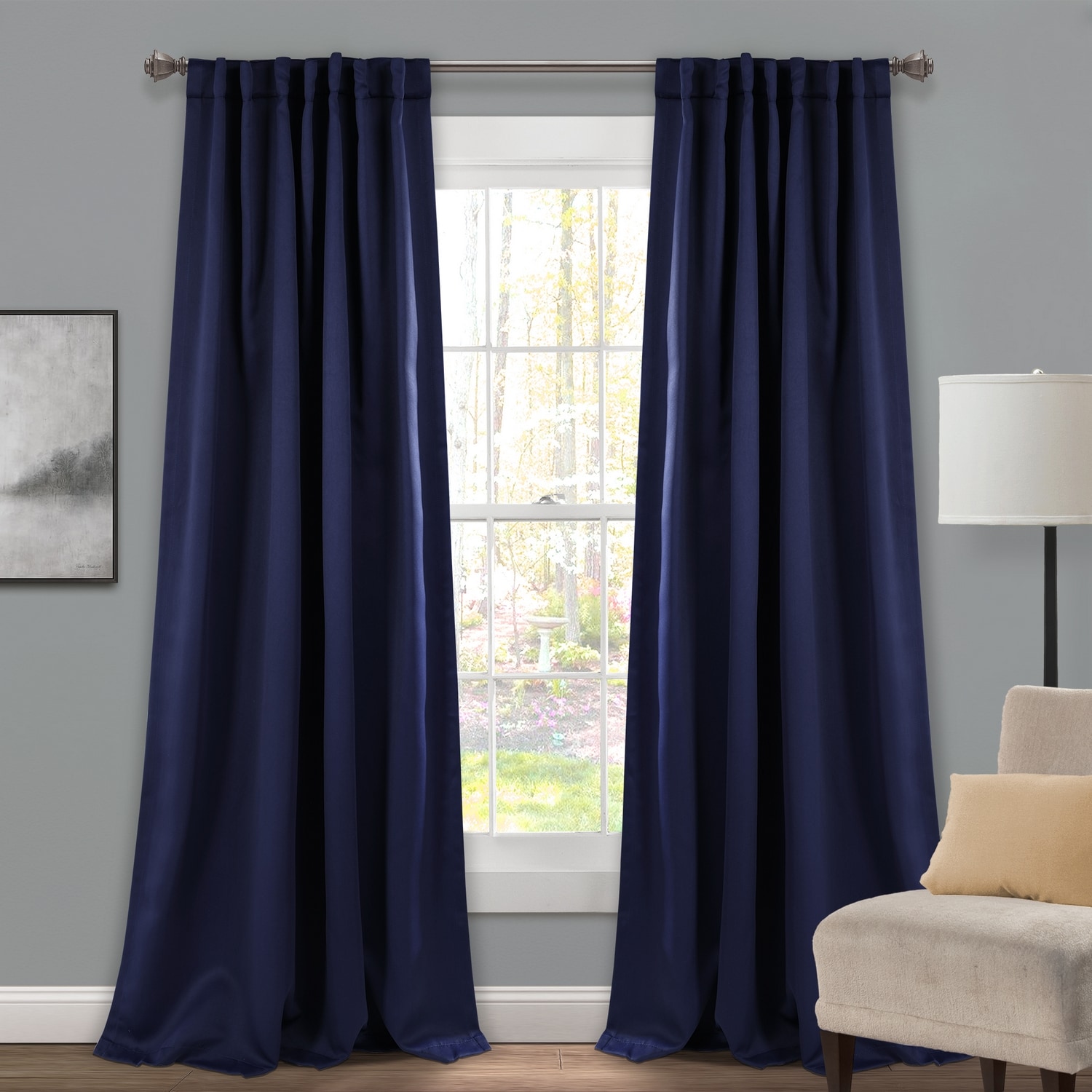 Lush Decor LUSH DÉCOR INSULATED BACK TAB BLACKOUT-WP-NAVY-PAIR-52X95 in ...
