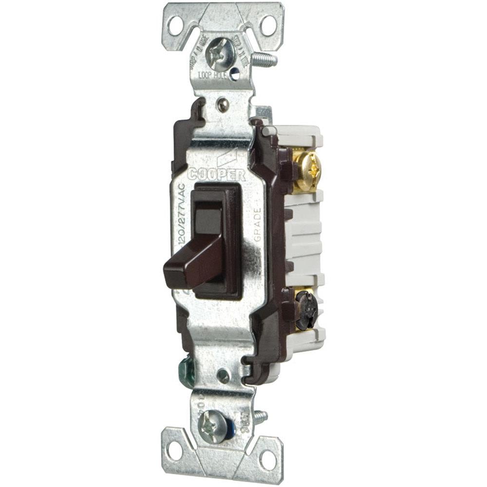 Eaton CSB315STB-SP-LW 15-amp 3-way Toggle Light Switch , Brown