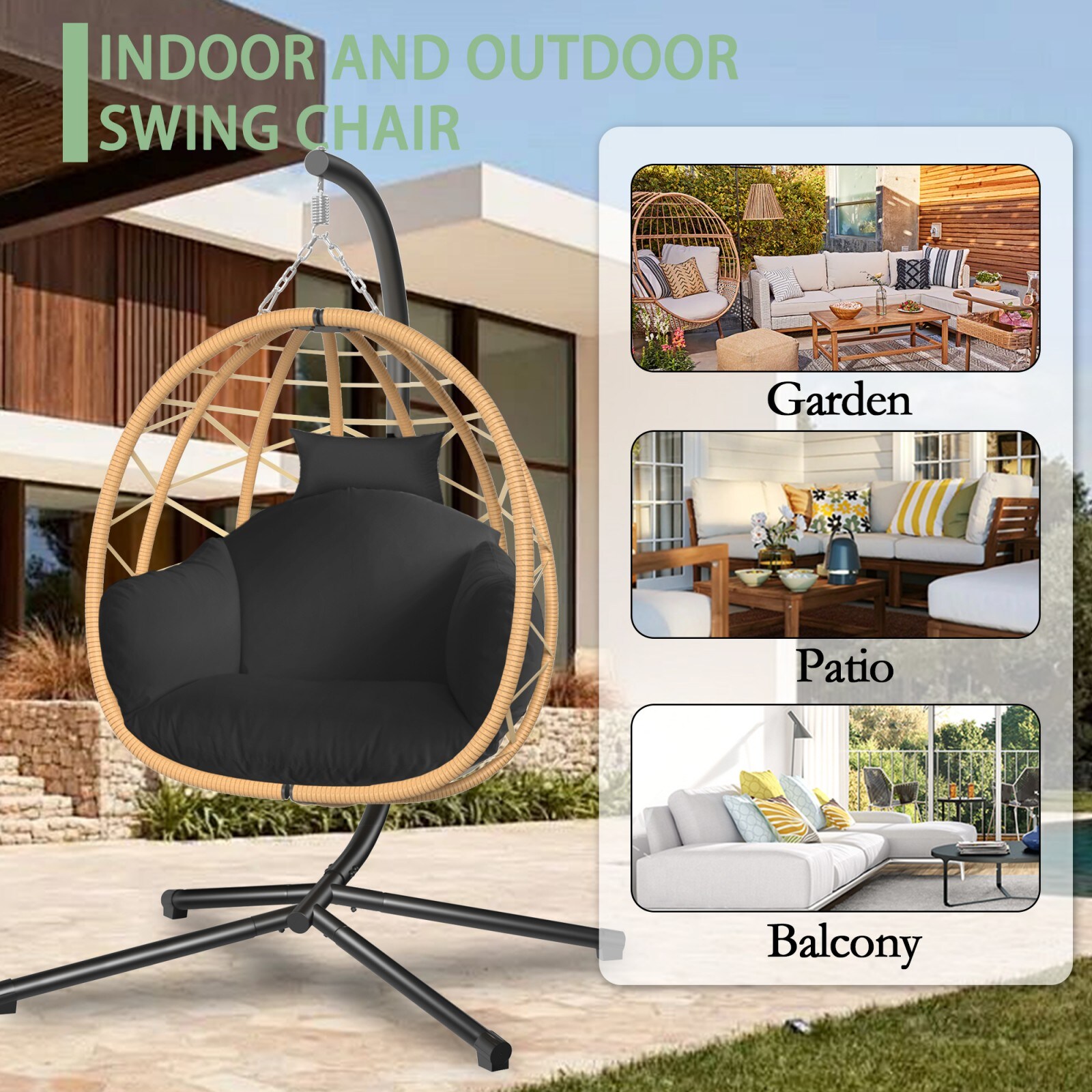 Craftline GlasFlength Hanging Chair Ergonomic Support Stable Structure ...