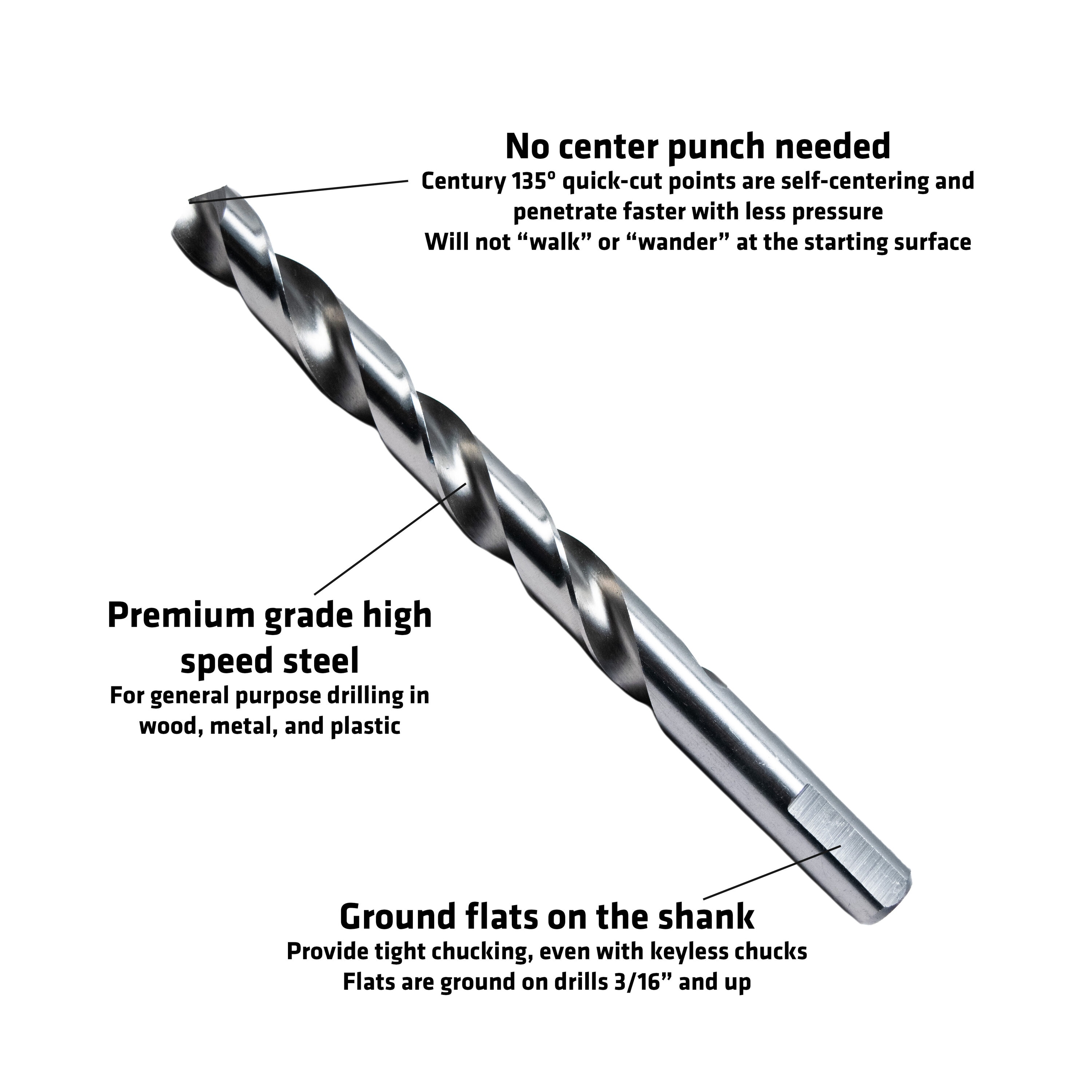 Century Drill & Tool 22529 Metal-Twist-Drill-Bits - View #4