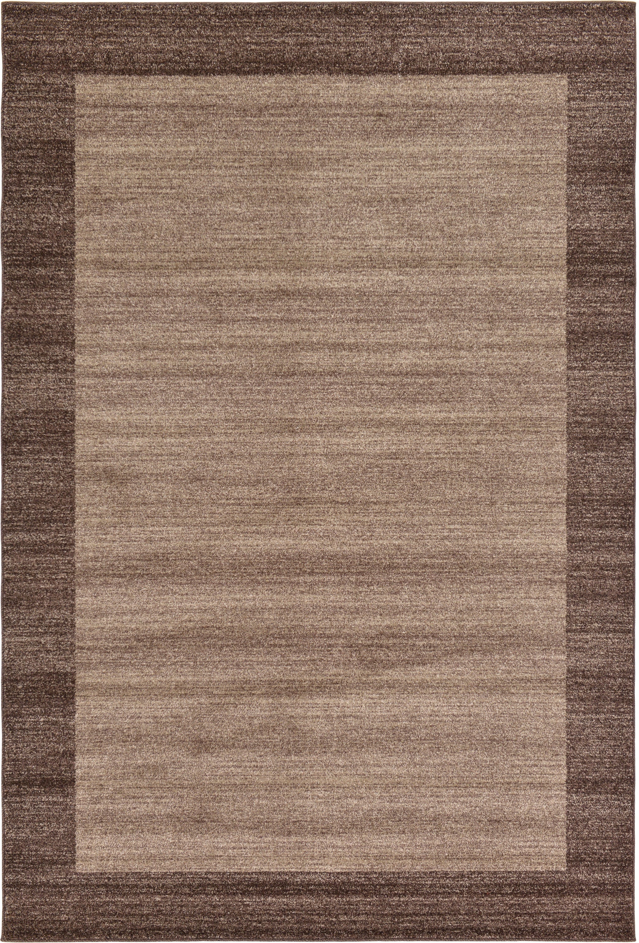 Unique Loom 3129285 Abigail Del Mar 6 x 9 (ft) Loomed Polypropylene Light Brown/Beige Rectangular Indoor Border Area rug