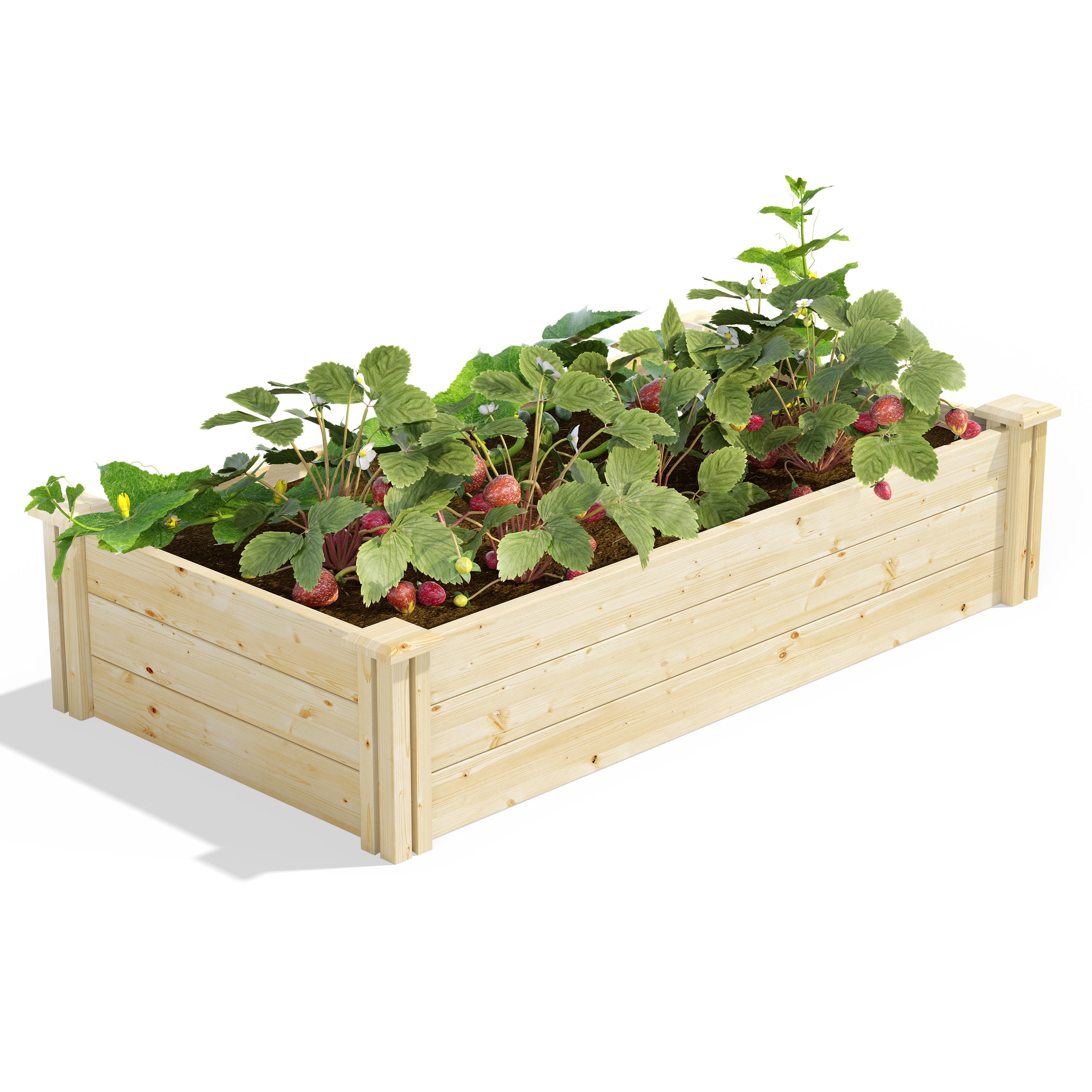 Greenes Fence 7-cu ft 24-in W x 48-in L x 10.5-in H Natural Pine Wood Raised Garden Bed