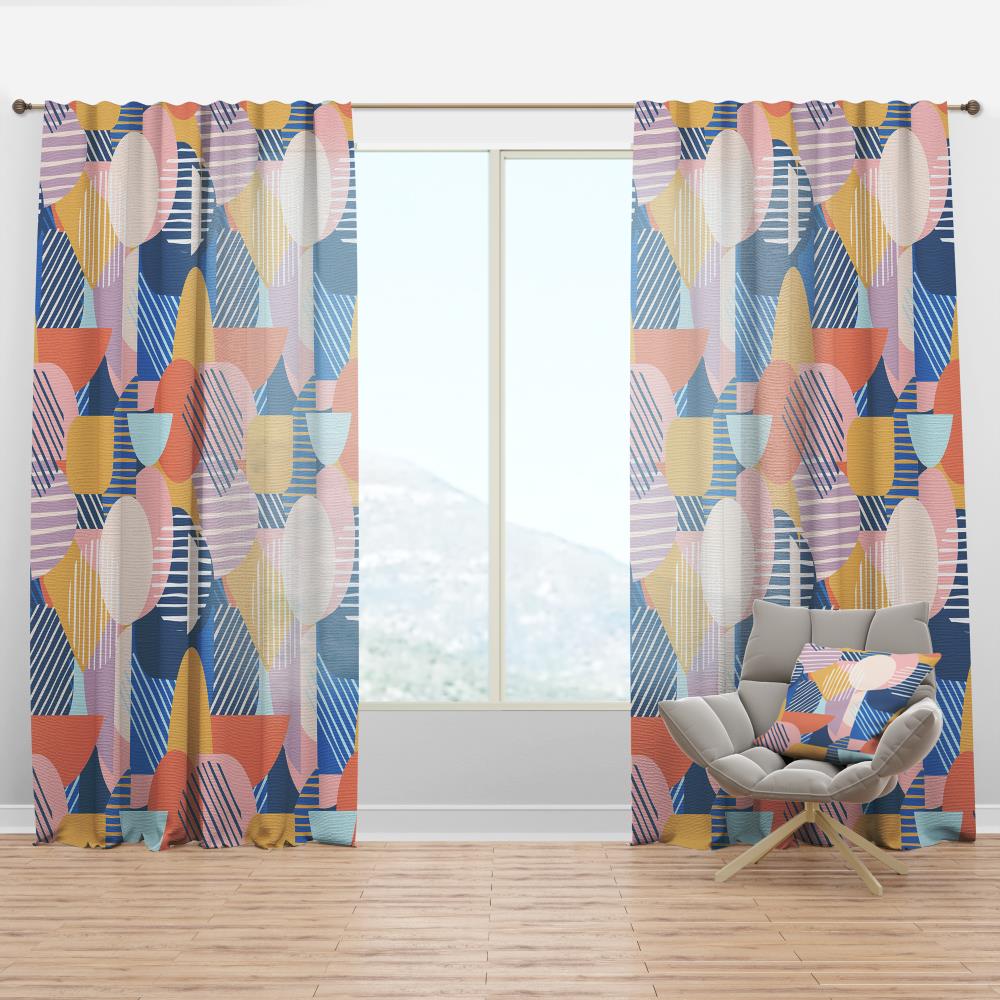 Designart CTN24415-52-95 95-in Multiple colors/finishes Geometric Room darkening Thermal lined Rod pocket Single curtain panel