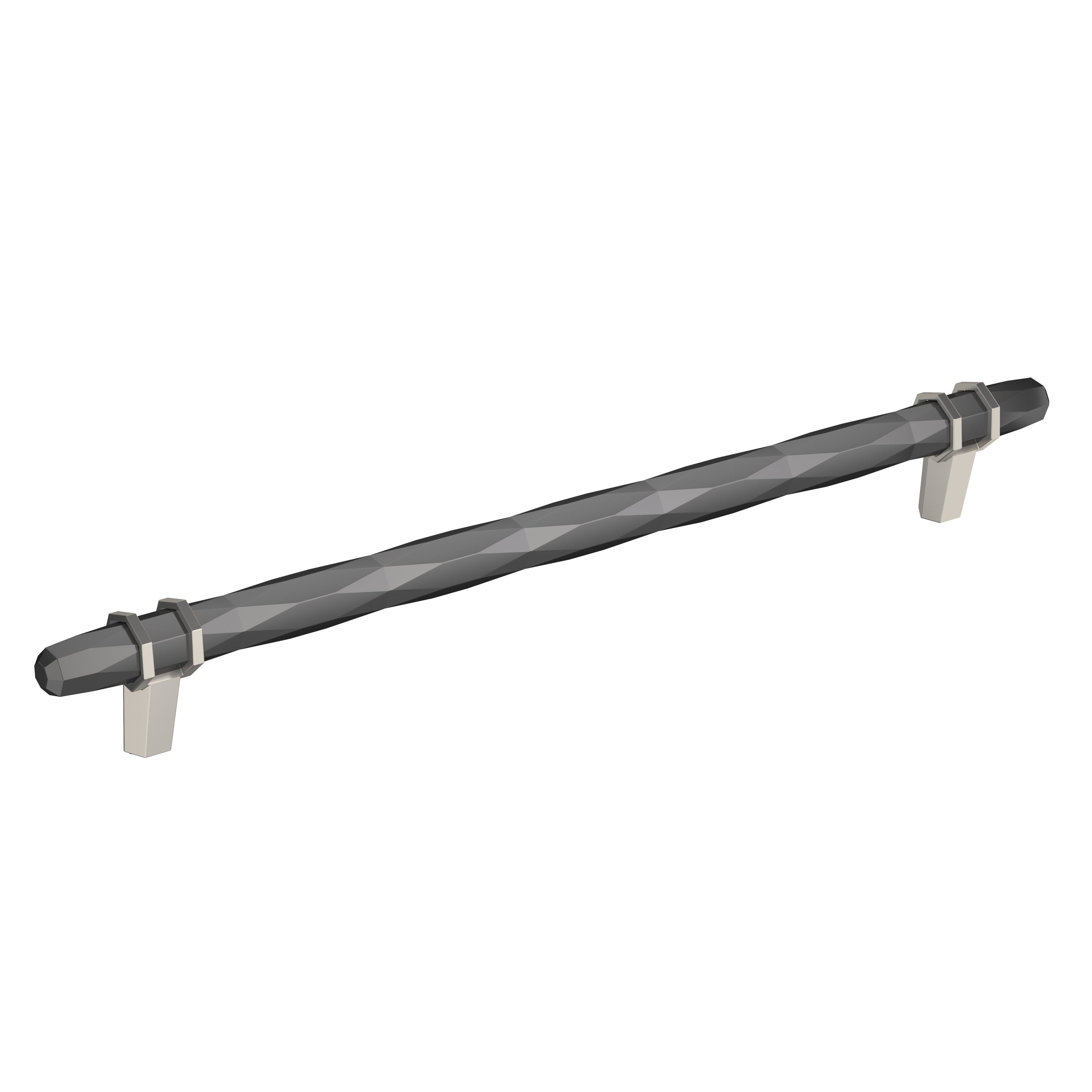 Amerock BP36664BCRG10 London 10-1/16-in , 256mm Center to Center Black Chrome/Satin Nickel Cylindrical Bar