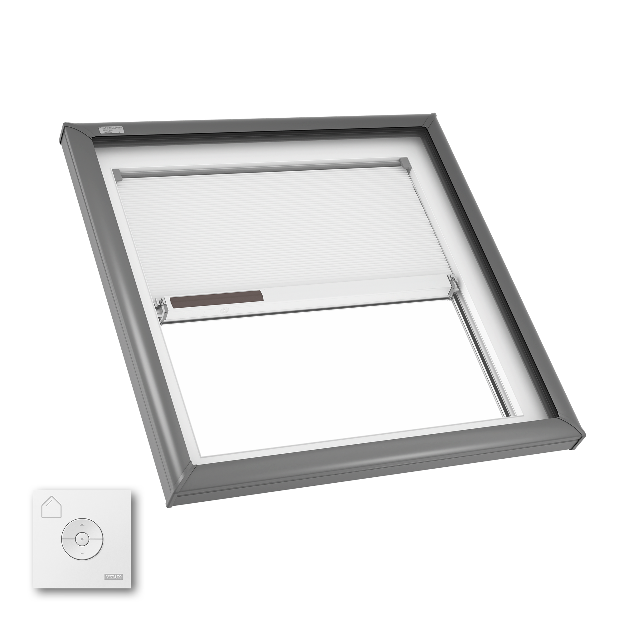 VELUX FCM 3434 2004S 34-1/2-in x 34-1/2-in Fixed Curb mount Aluminum Skylight with Laminated Low-E argon Glass Room Darkening Shade