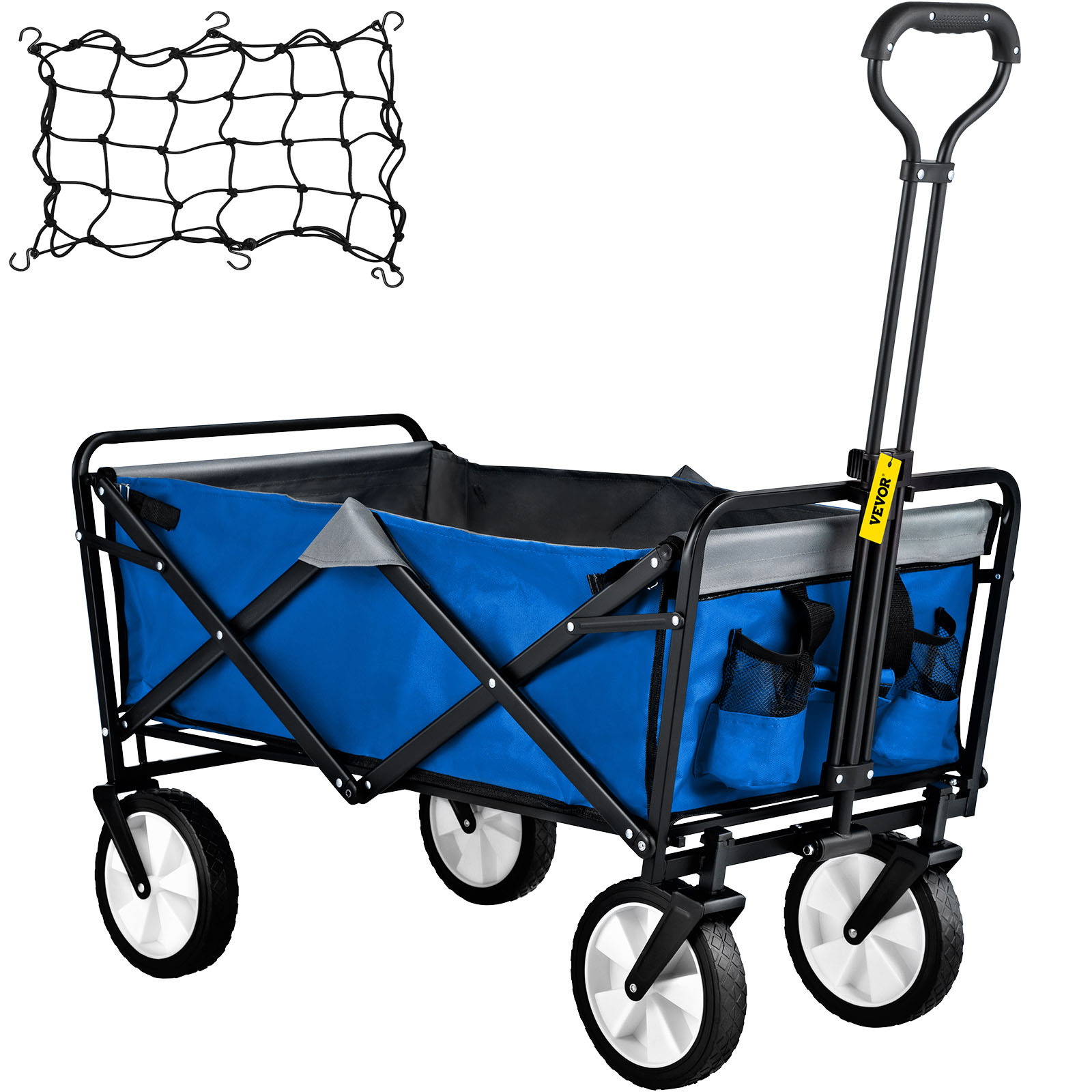 VEVOR Wagon Cart, Collapsible Folding Cart with 176lbs Load, Outdoor  Utility Garden Cart, Adjustable Handle, Portable Foldable Carts and Wagons  for Beach, Camping, Grocery, Blue in the Yard Carts department at