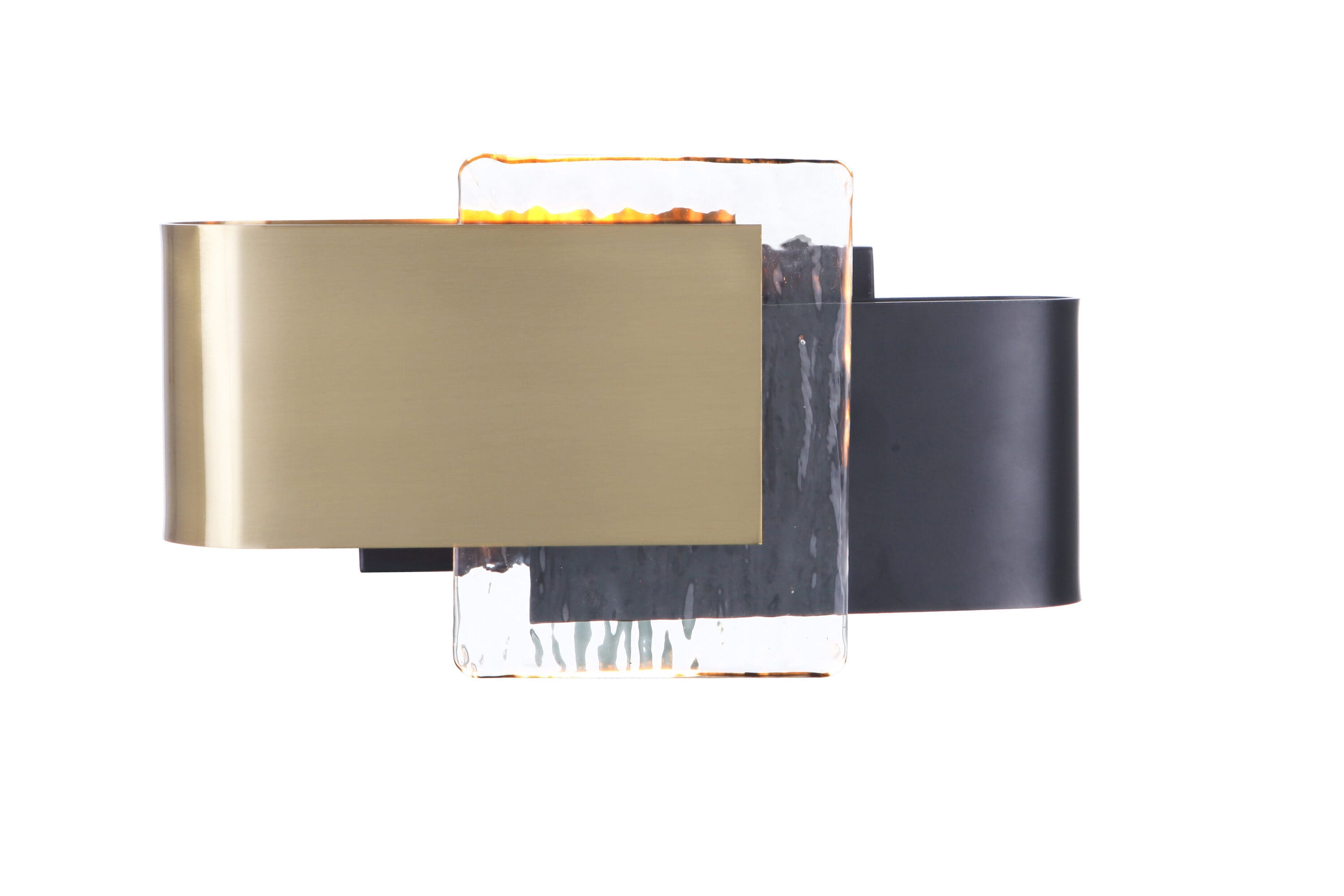 Harmony Flat Black and Satin Brass LED Wall Sconce