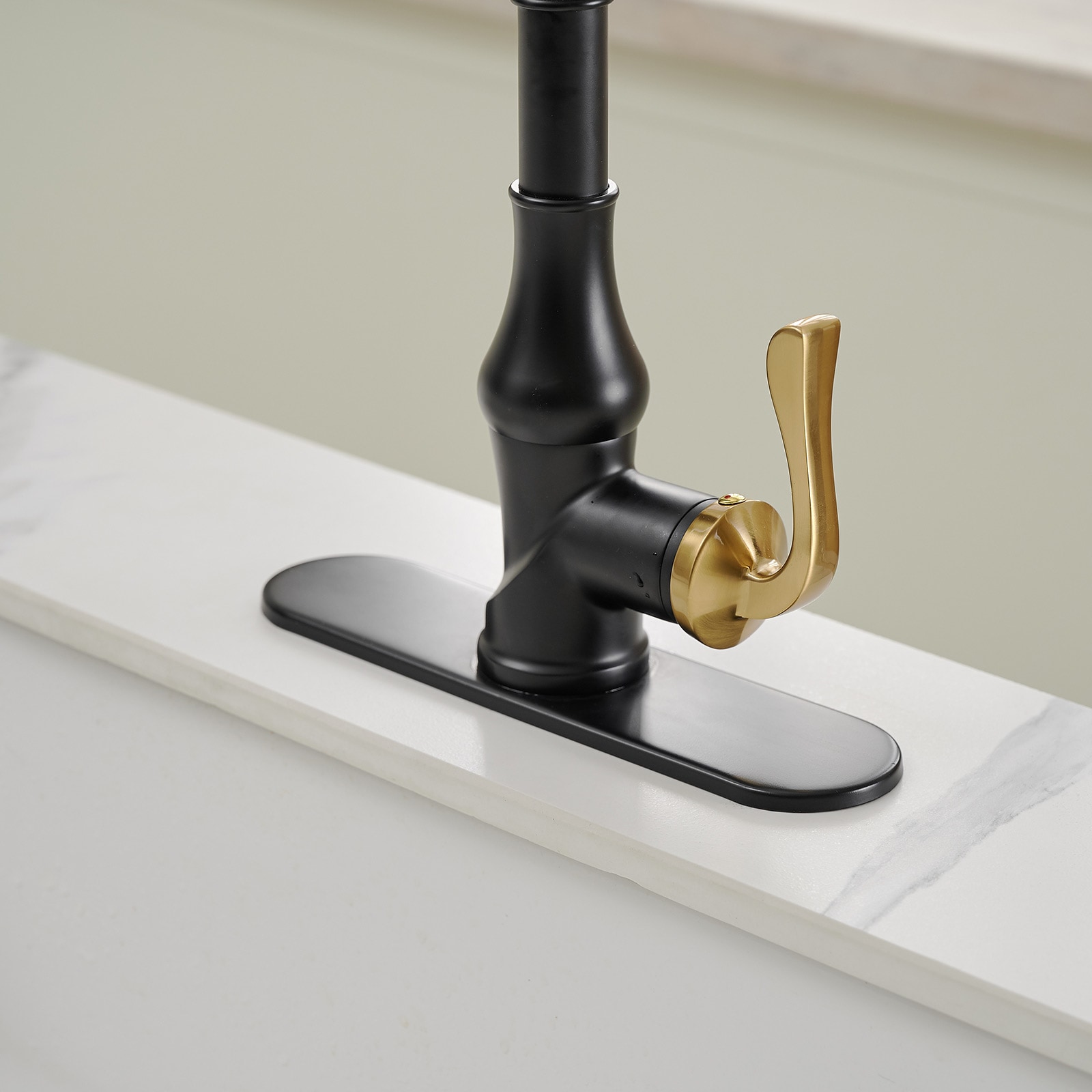 BWE A-94552 Kitchen Faucet Gold Black Single Handle Filtered Kitchen ...