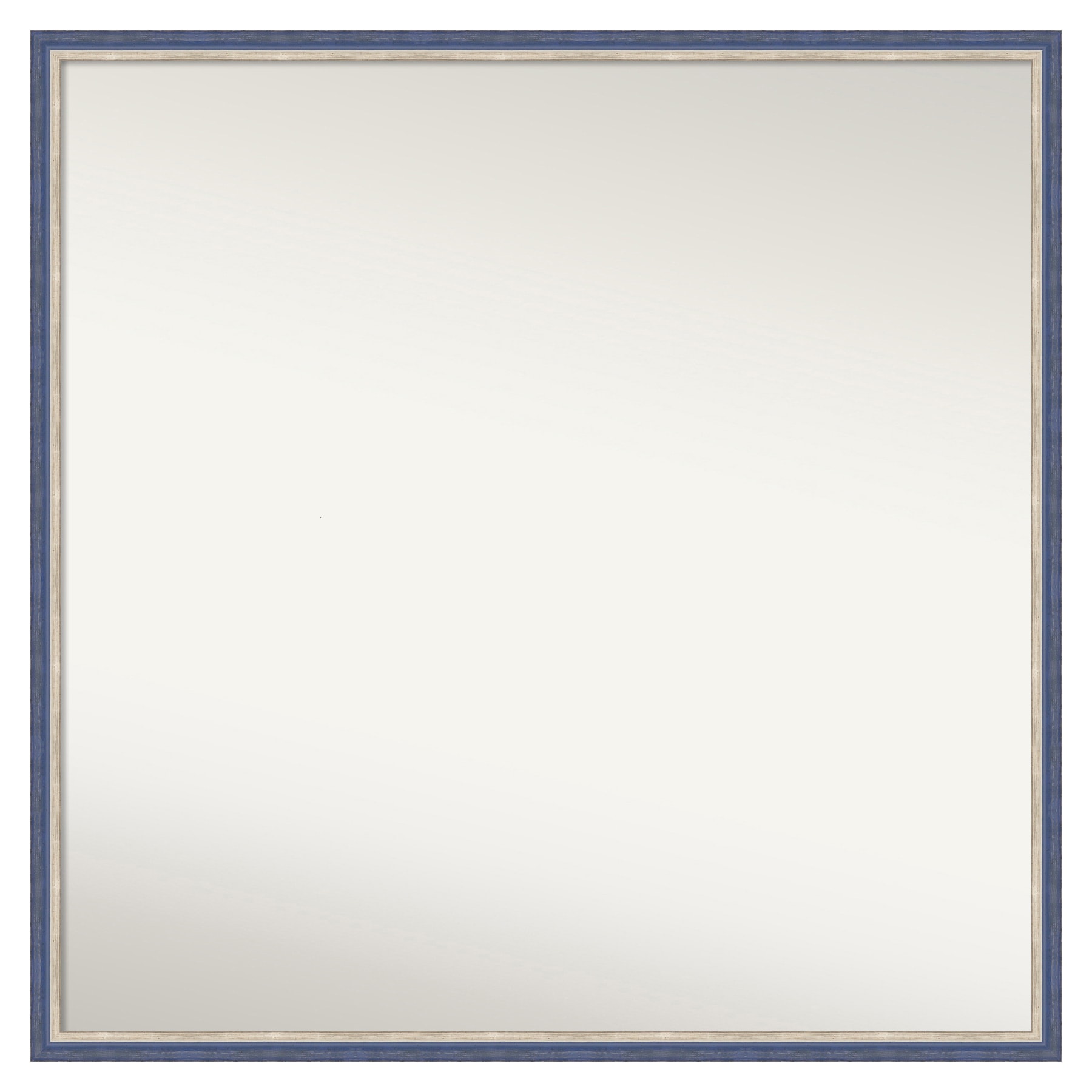Amanti Art 27.25-in W x 27.25-in H Square Salon Scoop Silver Framed Vanity Mirror