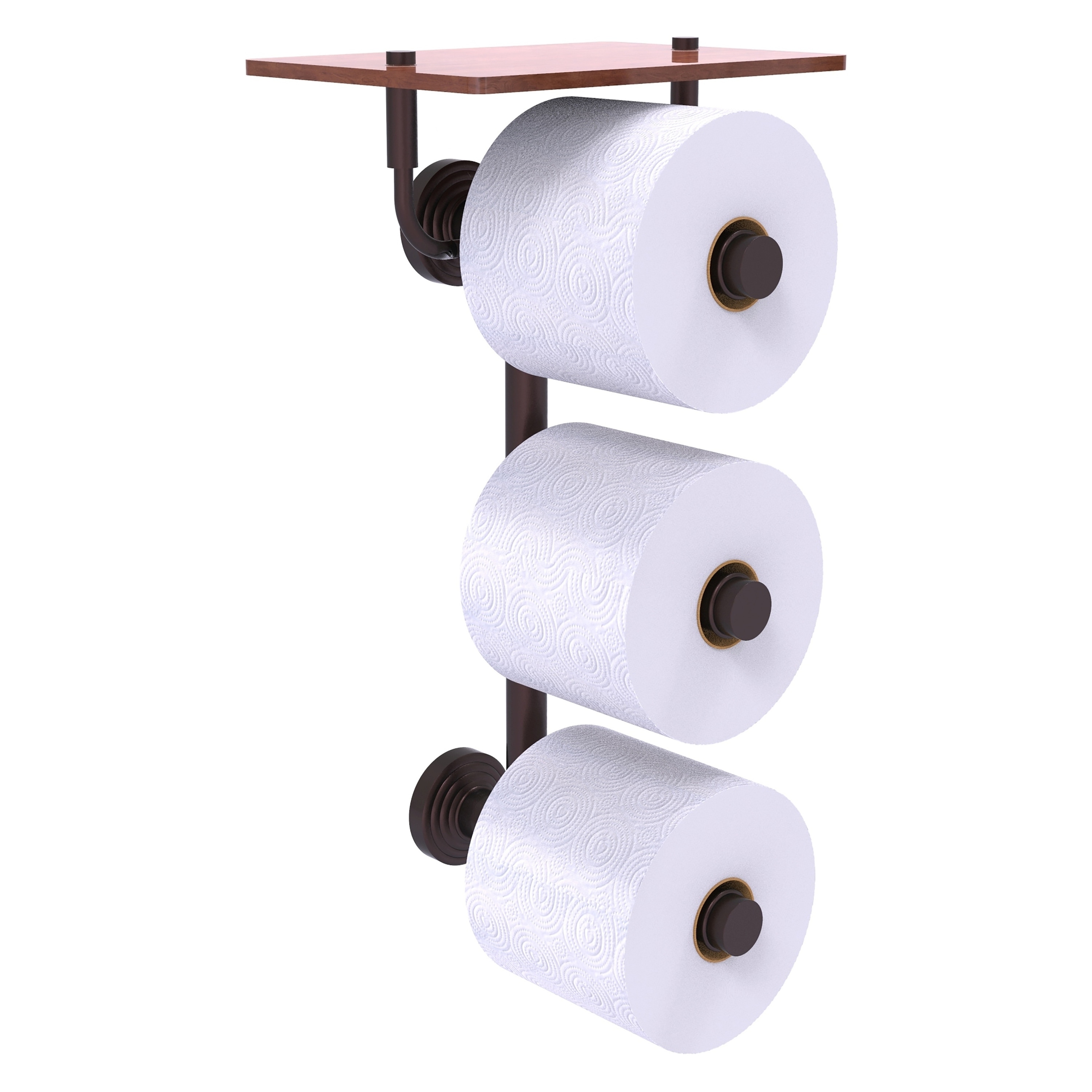 Allied Brass WP-35-3VS-IRW-ABZ Waverly Place Antique Bronze Wall mount Double post Toilet Paper Holder 3 -Rolls with Storage