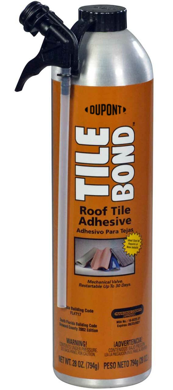 Tile Bond Roof Tile Adhesive - 28 oz Can with Reusable Straw, Pack of 3.  Moisture Cured, Polyurethane, One Component, Minimal Expanding Foam  Adhesive for Clay and Roof Tiles: : Industrial & Scientific