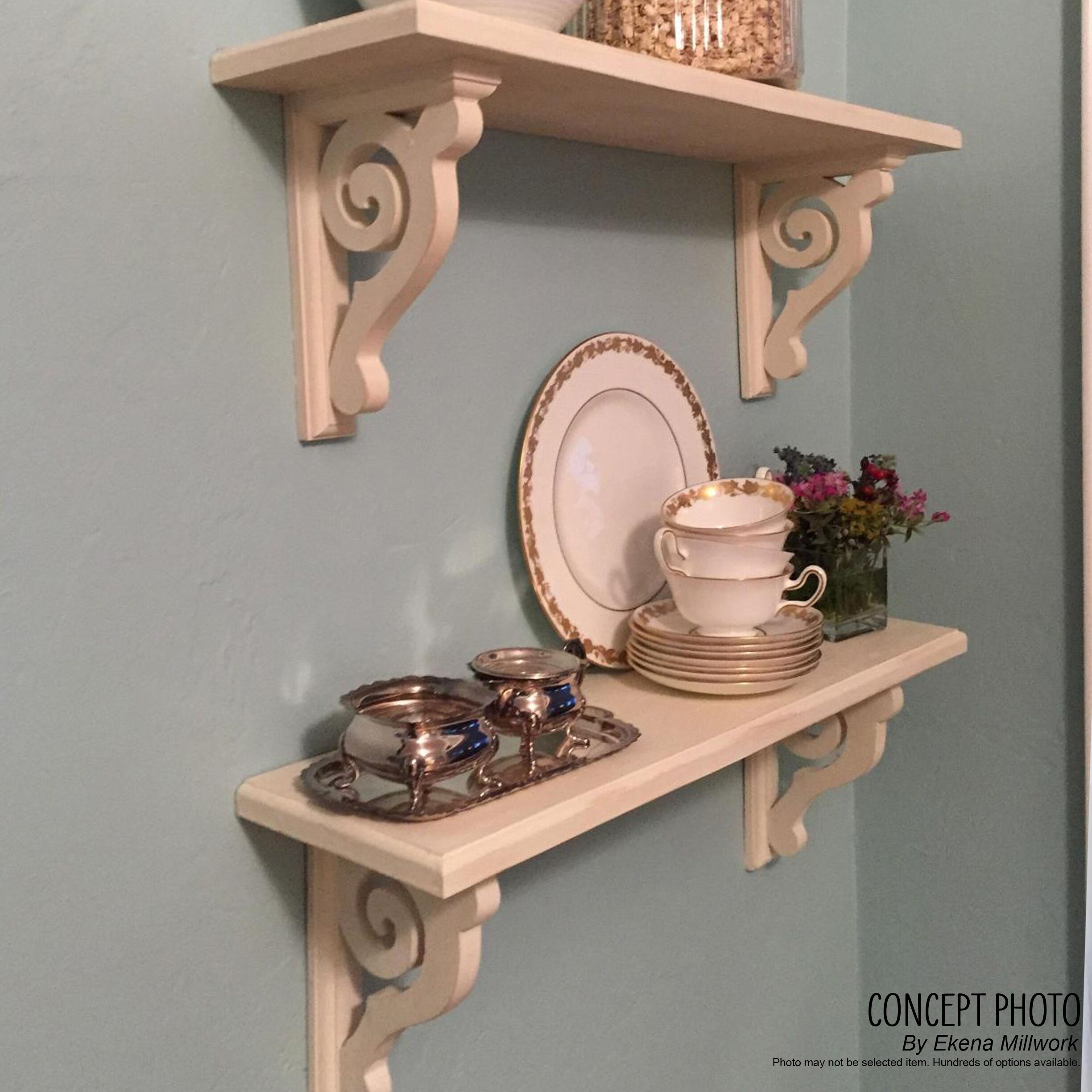 Scalloped Corbel Wall Shelf With Hooks