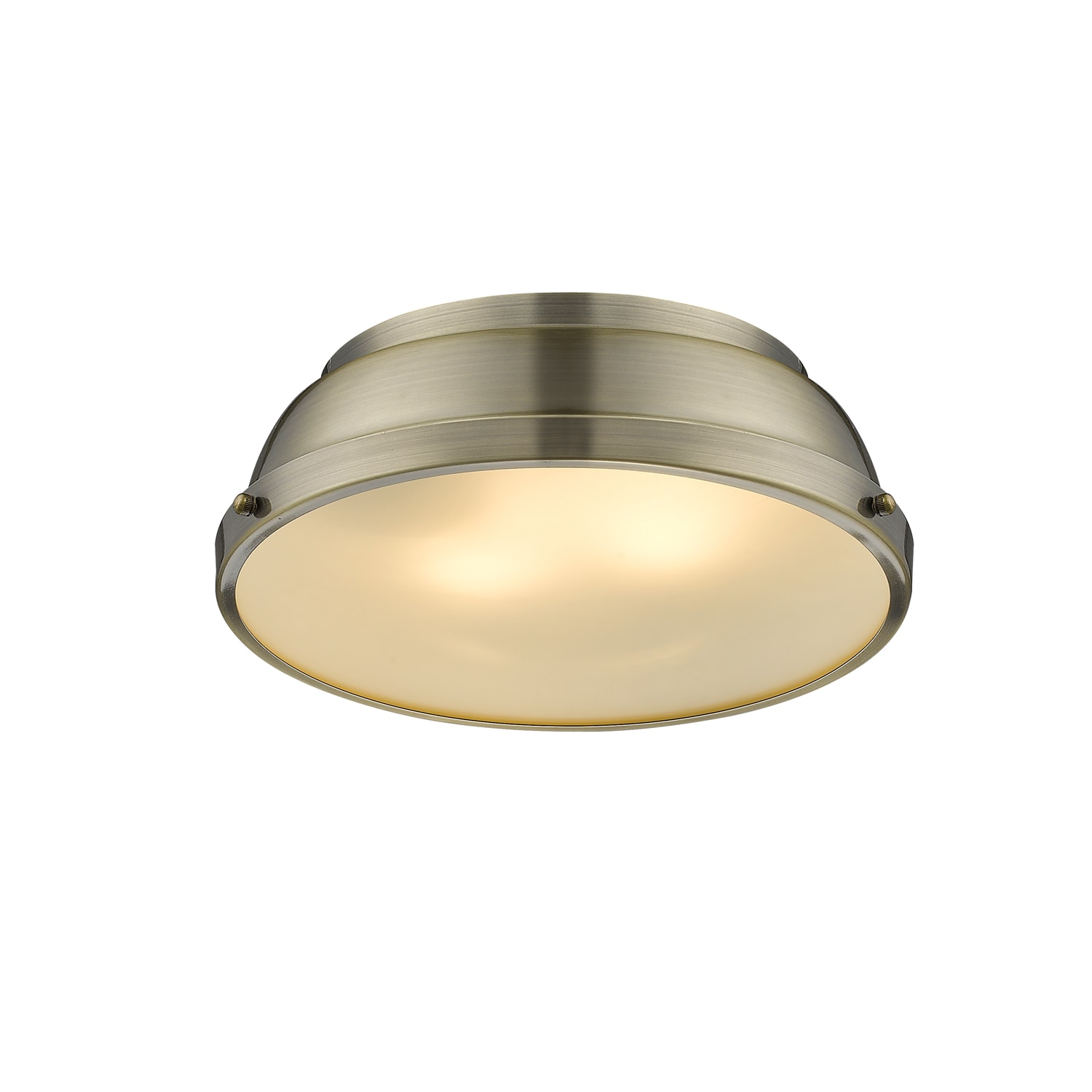 Aged Brass 14" Transitional Indoor/Outdoor Flush Mount Light
