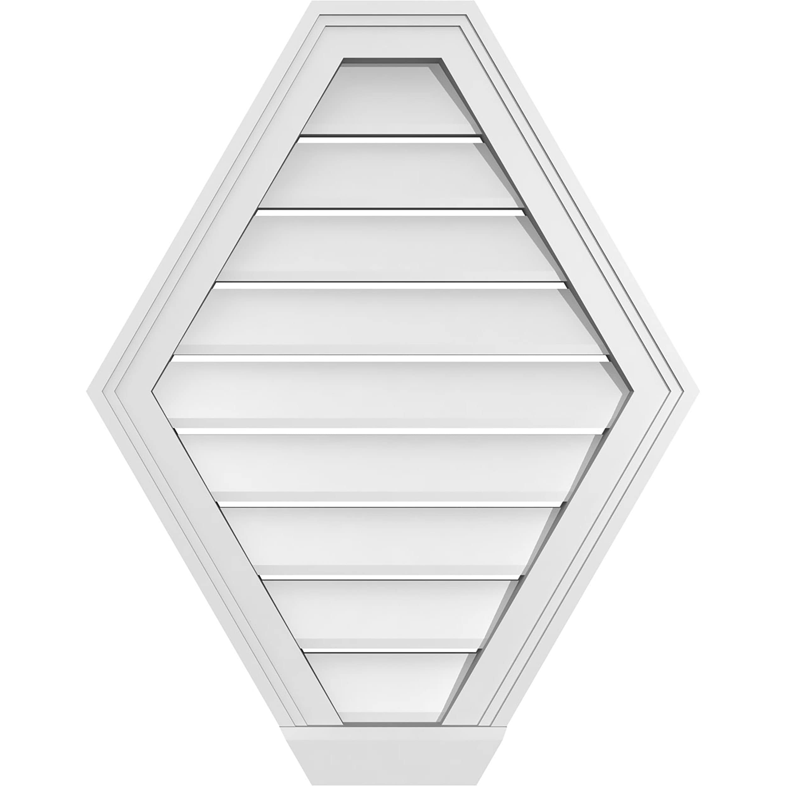 Ekena Millwork GVPHP22X2803SF 22-Inches x 28-Inches Off-white Peaked PVC Gable Louver Vent