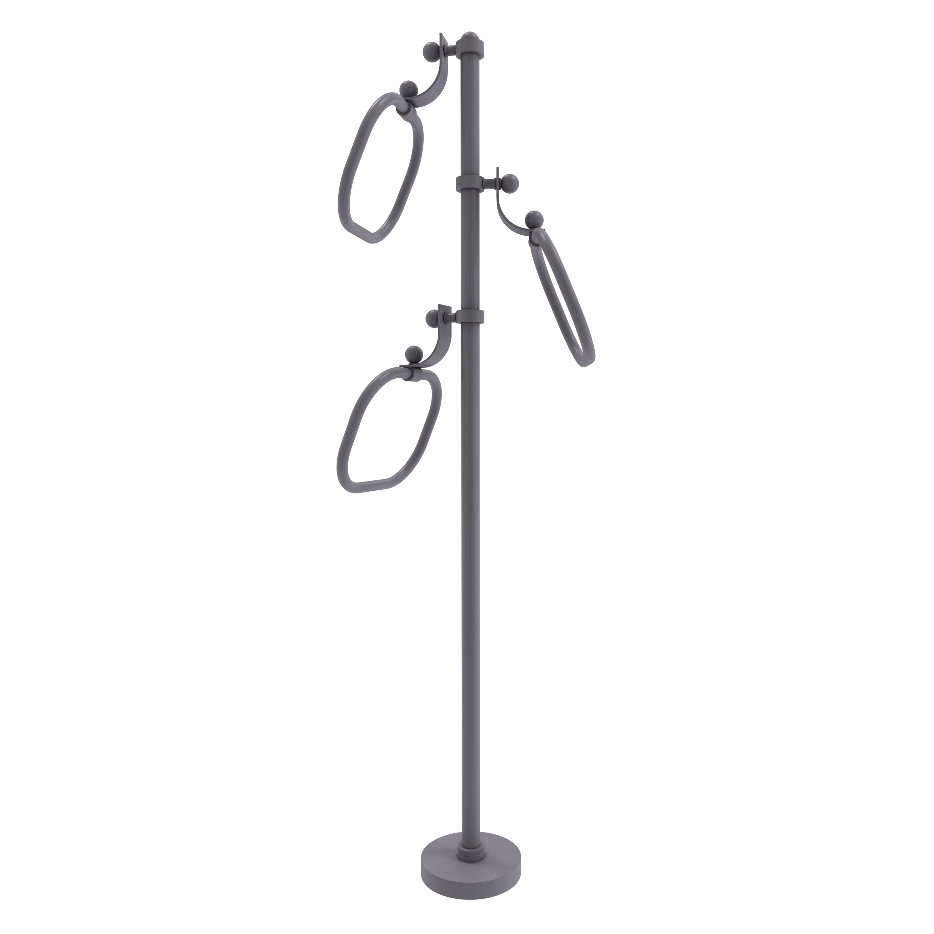 Allied Brass TS-83-GYM Matte Gray Freestanding floor Single Towel Ring