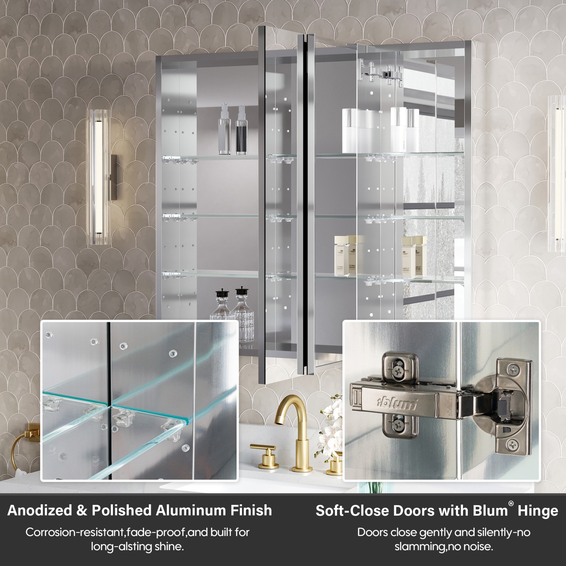 WELLFOR JRA24R12L32 Bathroom-Medicine-Cabinets - View #4